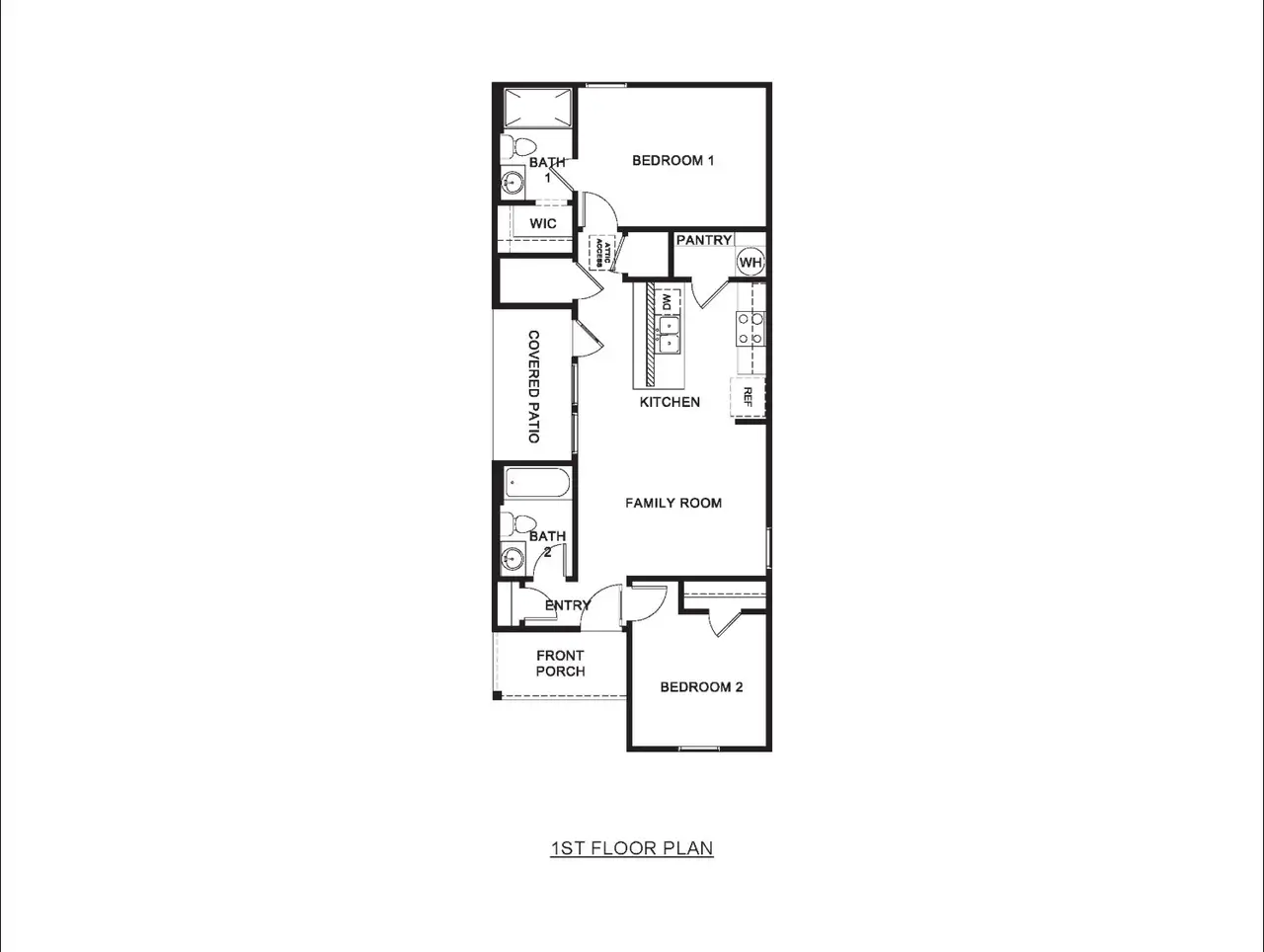 2D floor plan layout of this home in Village 3, Woodruff, SC (Image 2).
