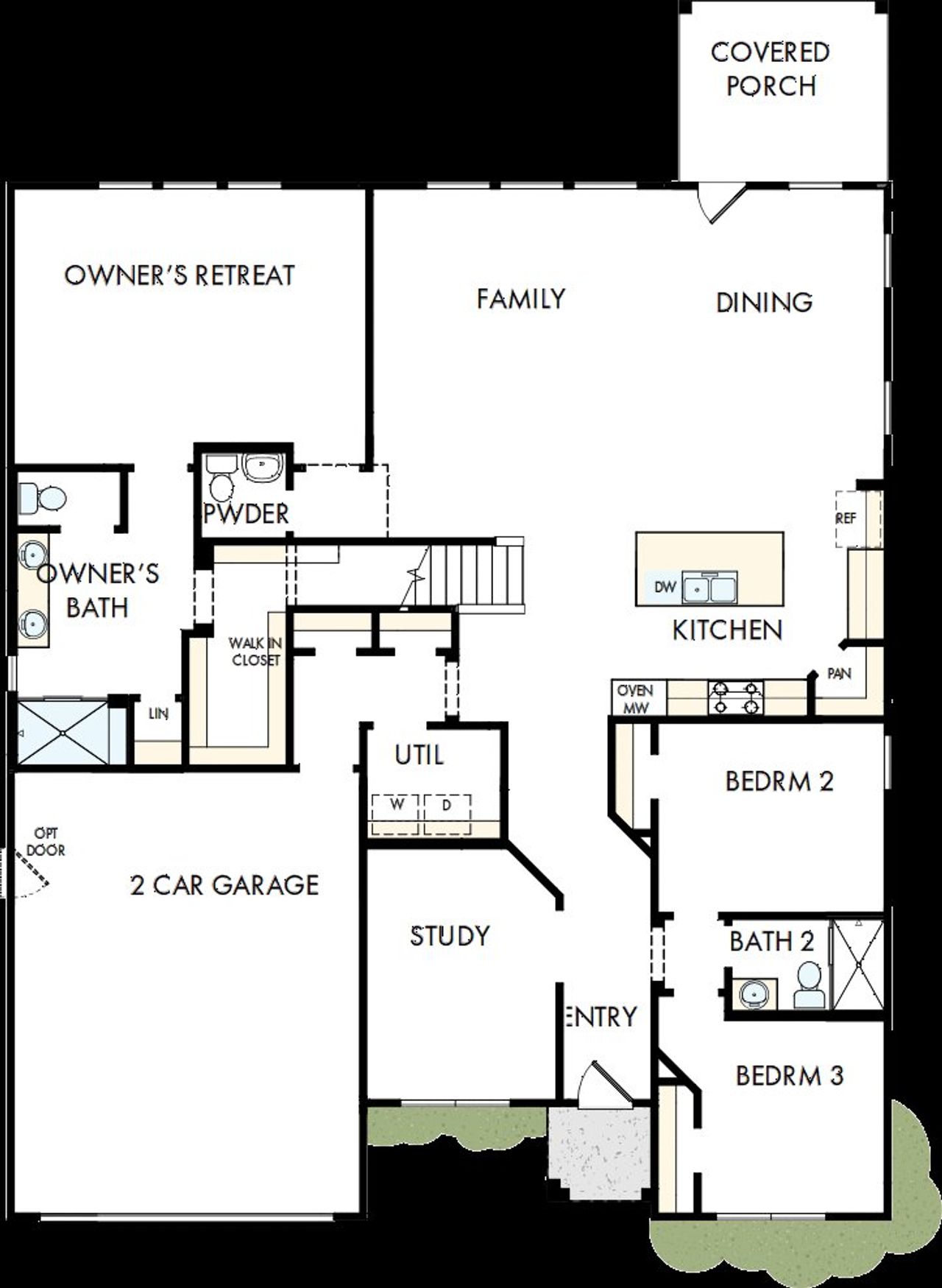 2D floor plan layout of this home in Encore at Harmony, Harrisburg, NC (Image 2).