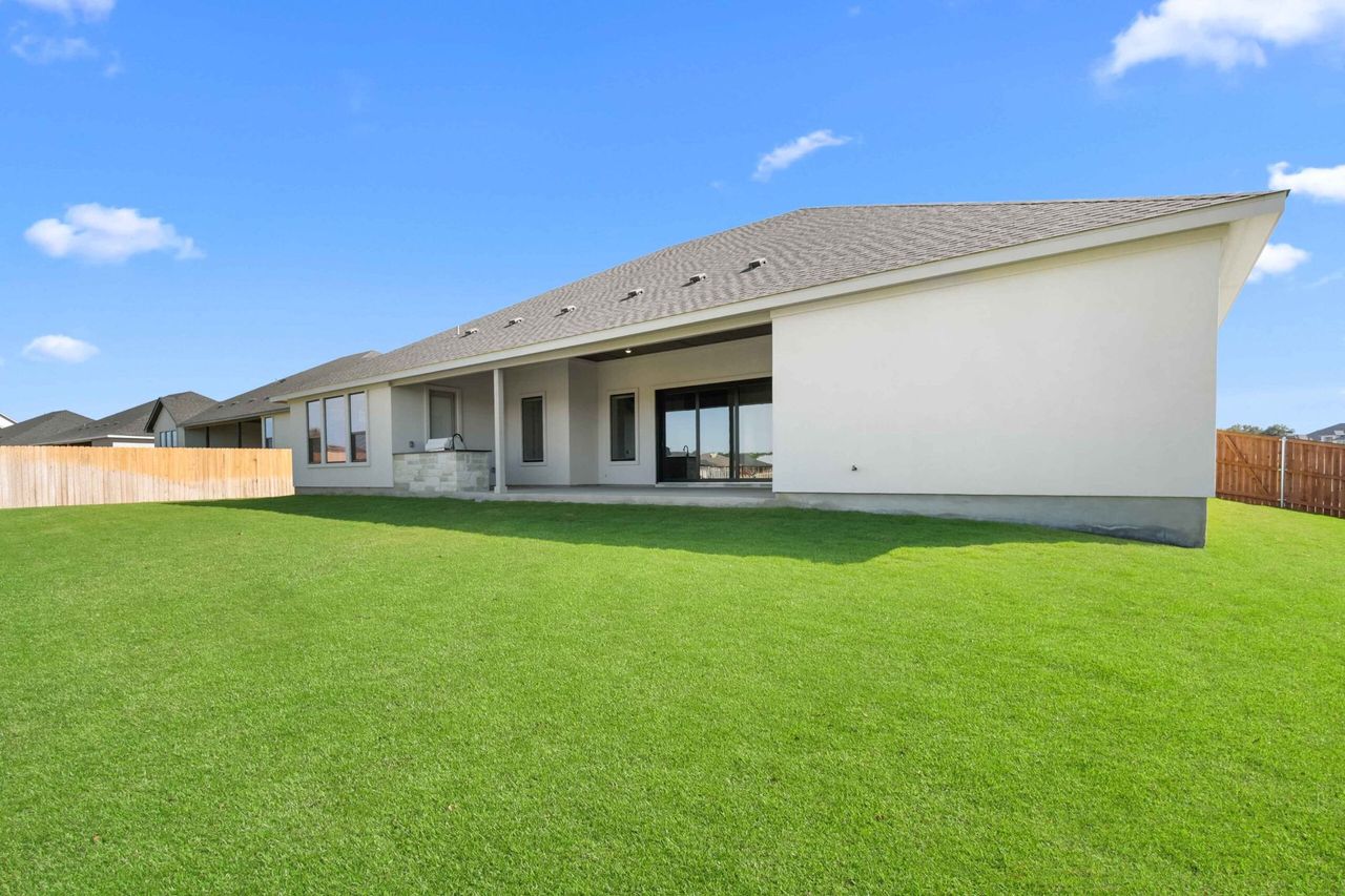 Exterior details and patio area of a home in Bella Charca, Nolanville (Image 2).