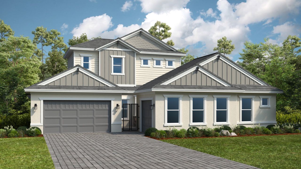 Representative exterior photo of a completed home built from the Humboldt II by Taylor Morrison in Victoria Lakes, Odessa, FL (Image 2).