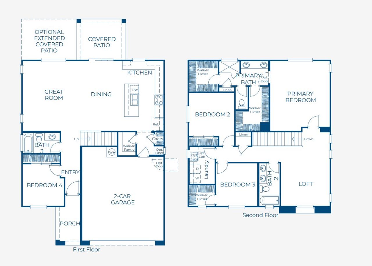 2D floor plan layout of this home in The Villas Collection at Frontera, Surprise, AZ (Image 2). 2D floor plan layout of this home in The Villas Collection at Frontera, Surprise, AZ (Image 2).