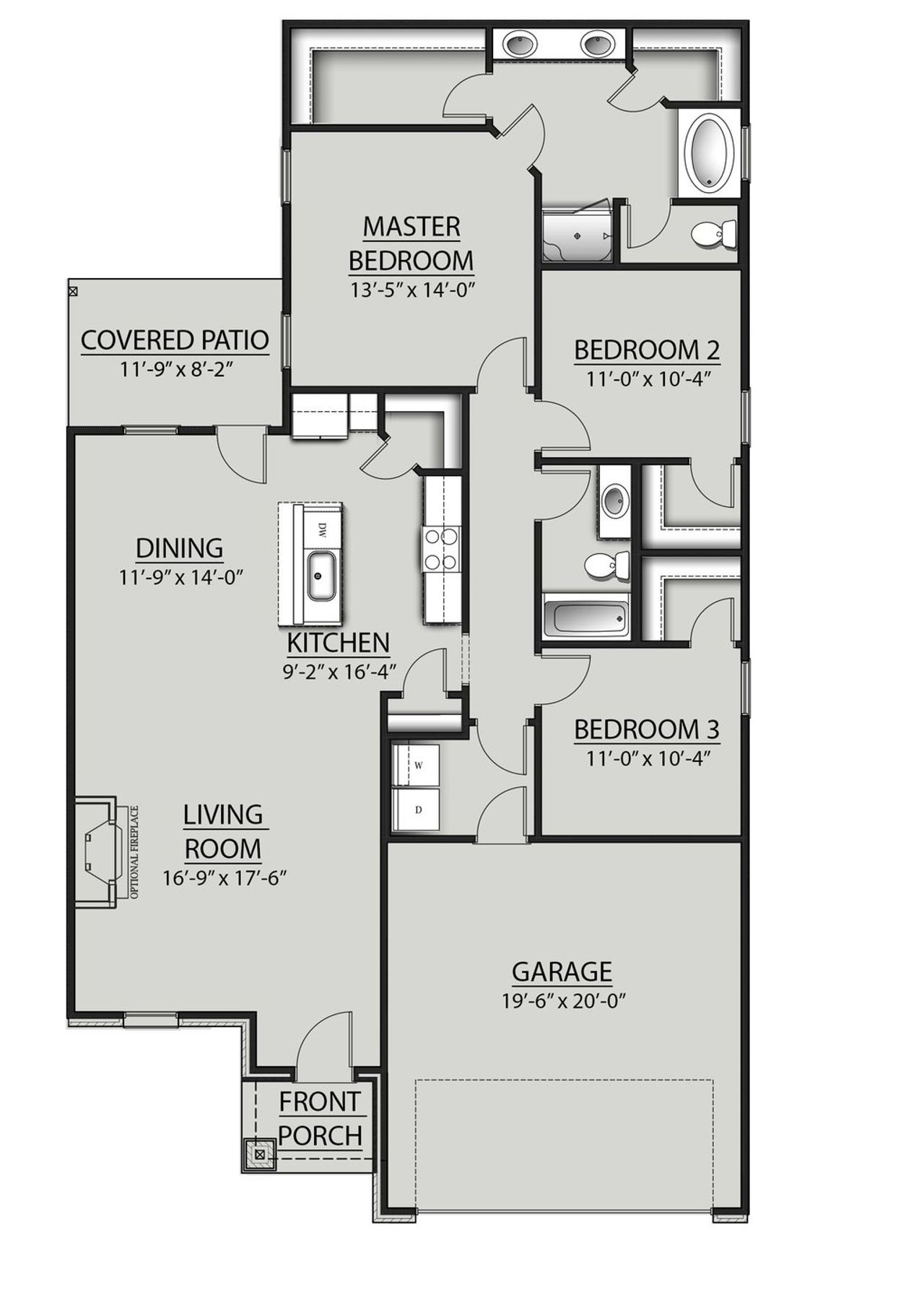 2D floor plan layout for the Danbury IV V by DSLD Homes in Mostyn Springs, Magnolia, TX (Image 2).