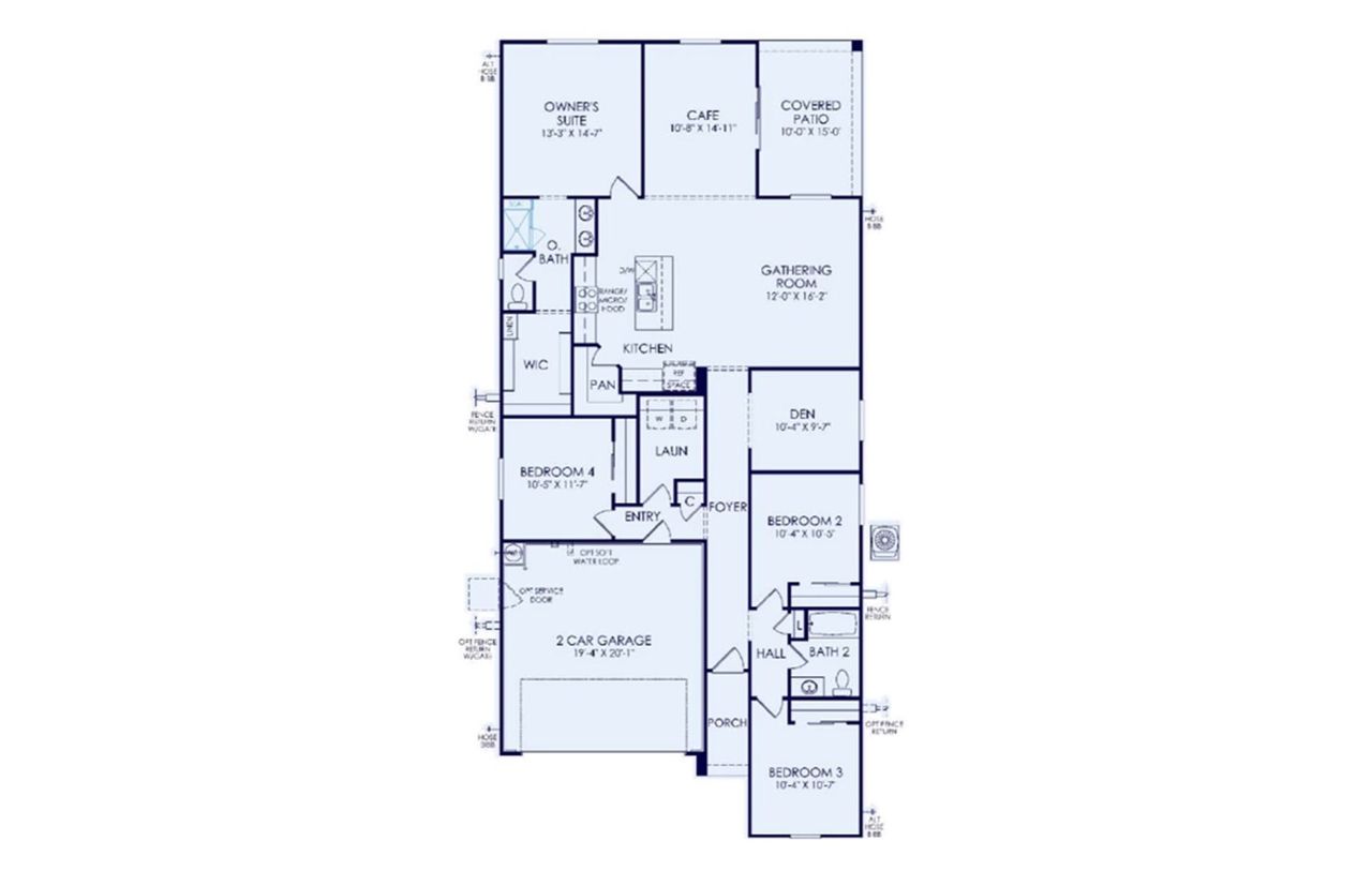 2D floor plan layout of this home in Hayden Estates, Buckeye, AZ (Image 2).
