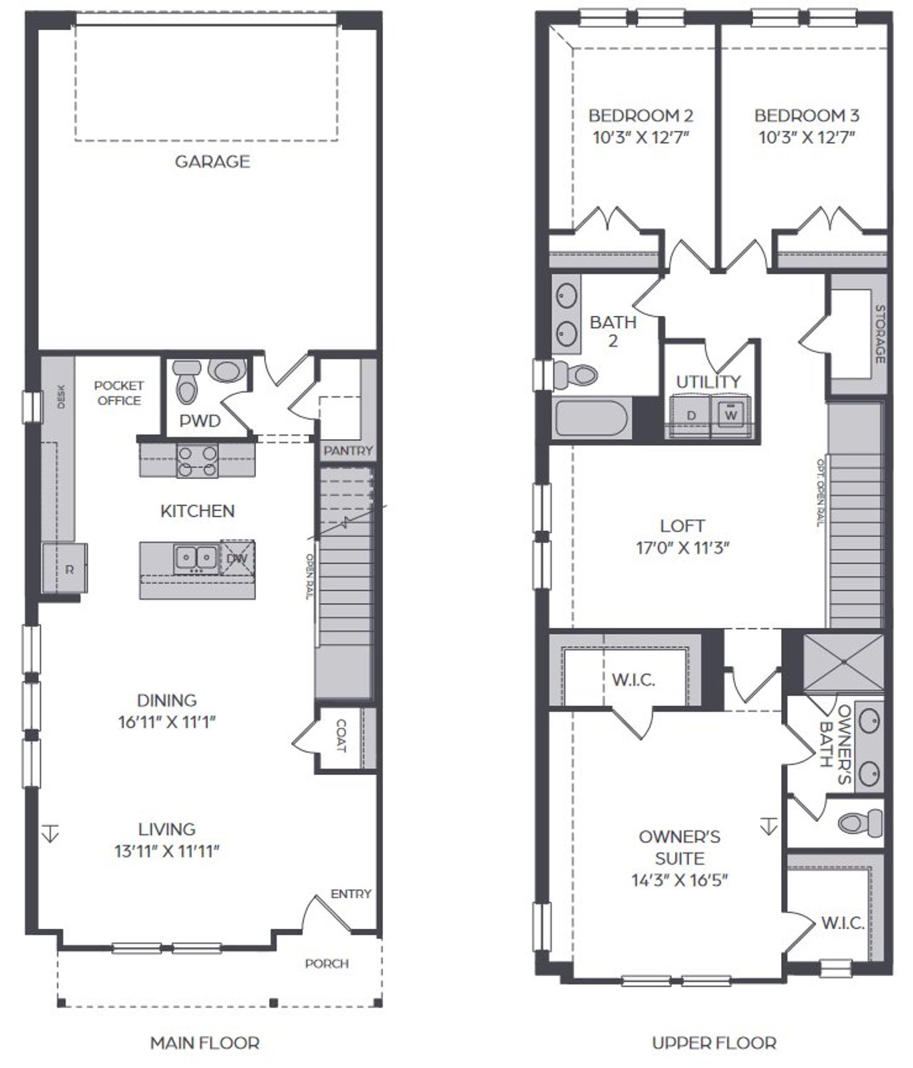 2D floor plan layout for the Sallie - Modern by Cadence Homes in Solterra Texas, Mesquite, TX (Image 2). 2D floor plan layout for the Sallie - Modern by Cadence Homes in Solterra Texas, Mesquite, TX (Image 2).
