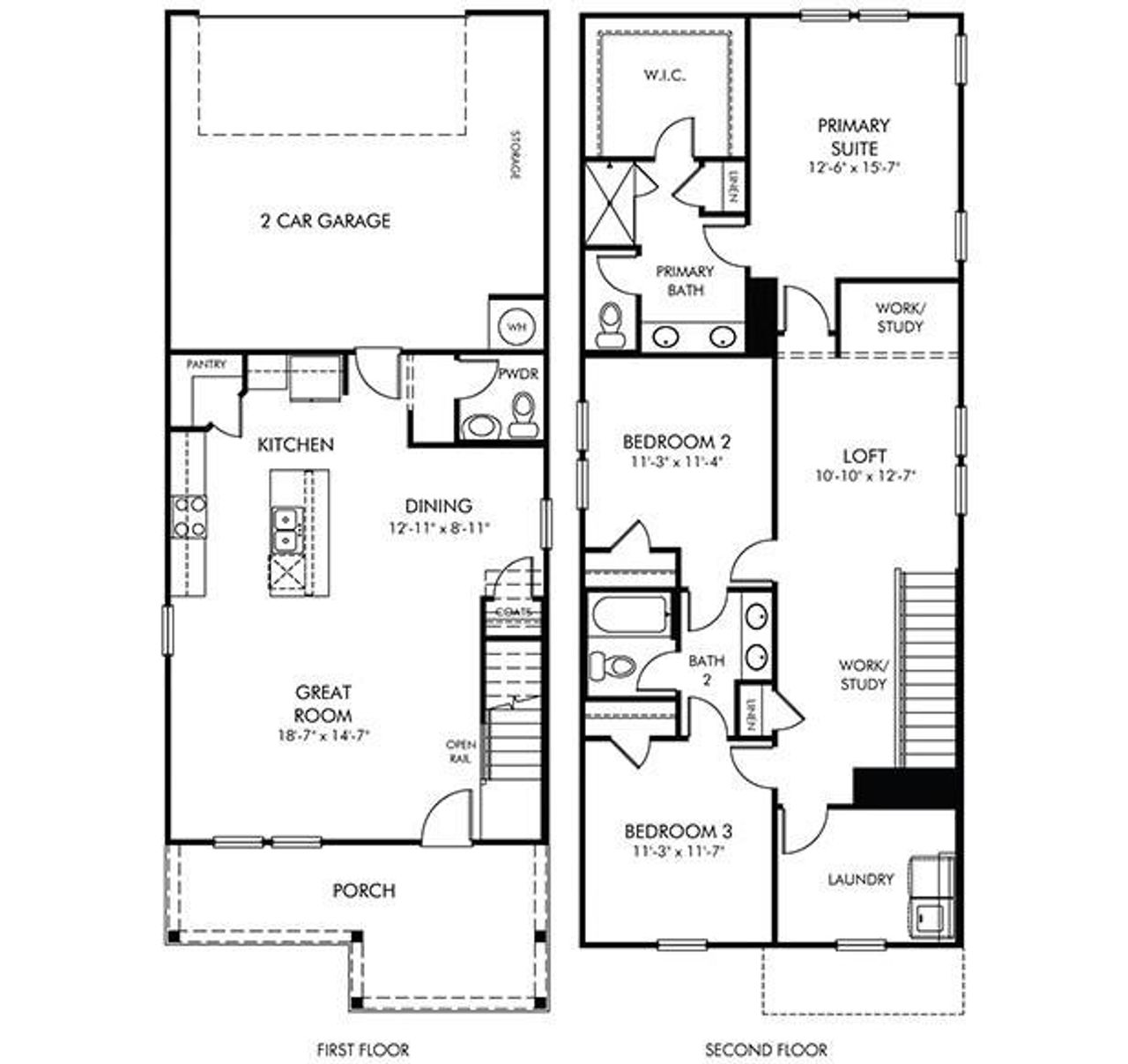 2D floor plan layout of this home in , Lawrenceville, GA (Image 2).
