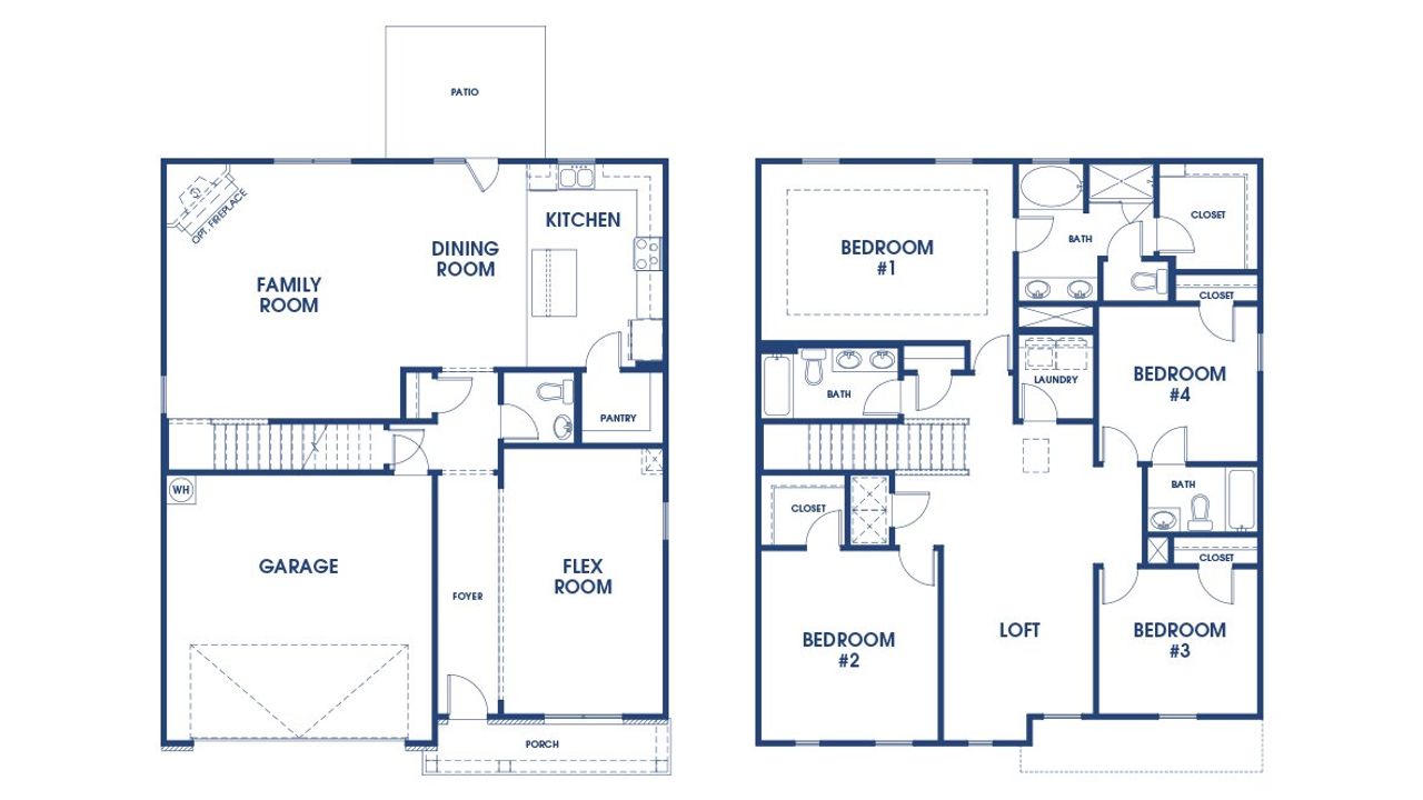 2D floor plan layout of this home in Bridle Creek, Locust Grove, GA (Image 2).