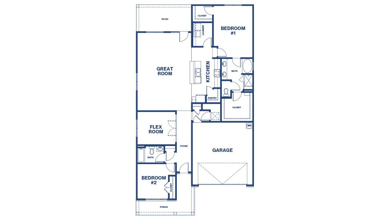2D floor plan layout of this home in Oak Ridge Meadows, Locust Grove, GA (Image 2).