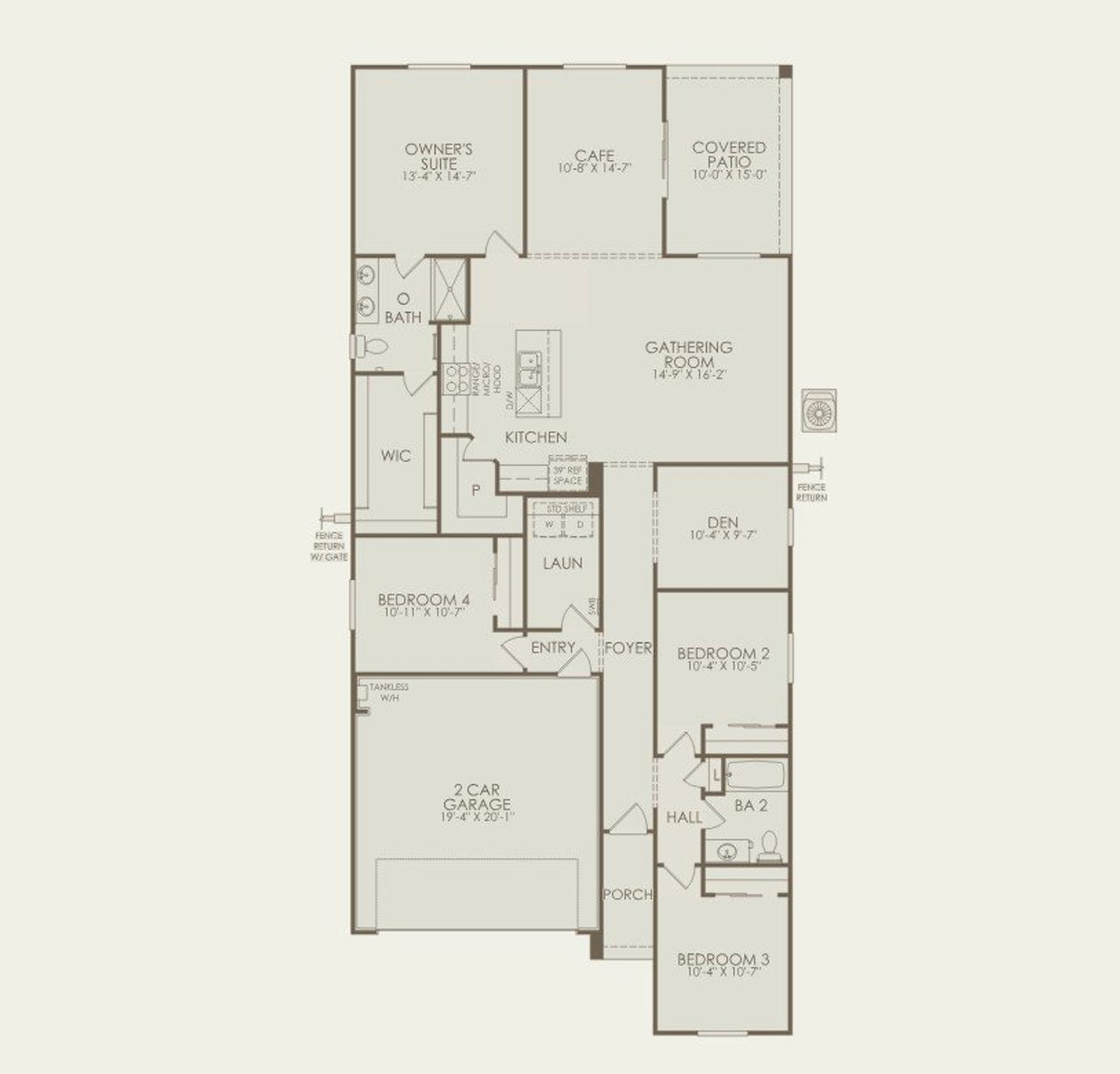 2D floor plan layout of this home in El Rancho Santa Rosa, Maricopa, AZ (Image 2).