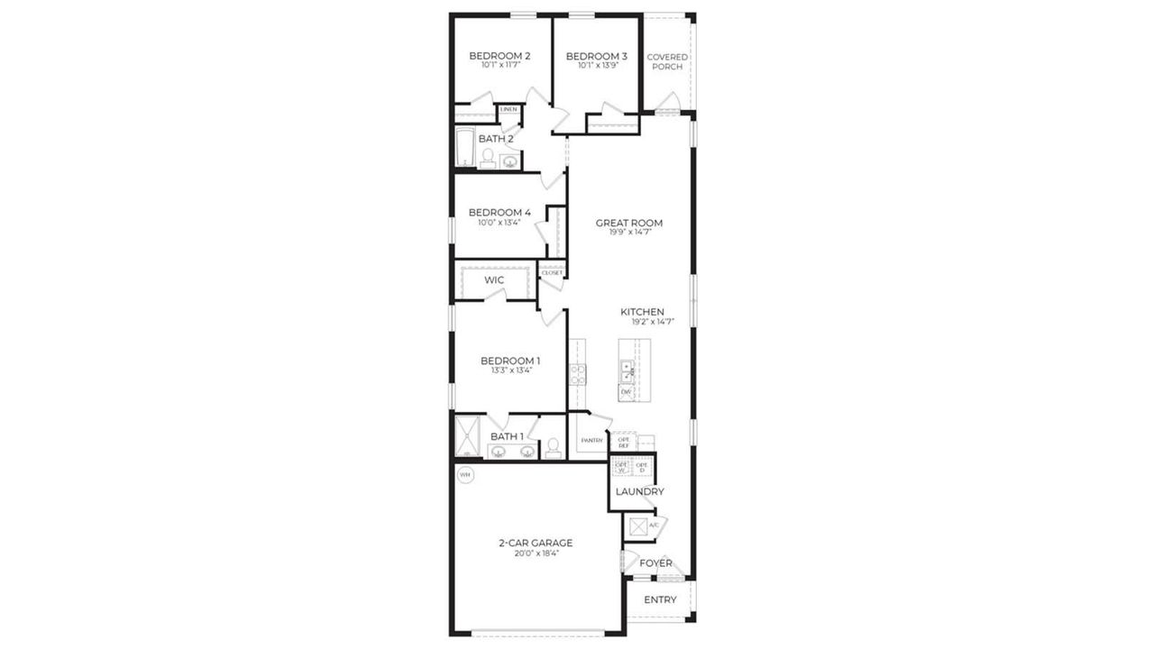 2D floor plan layout of this home in Wynnstone, Davenport, FL (Image 2).