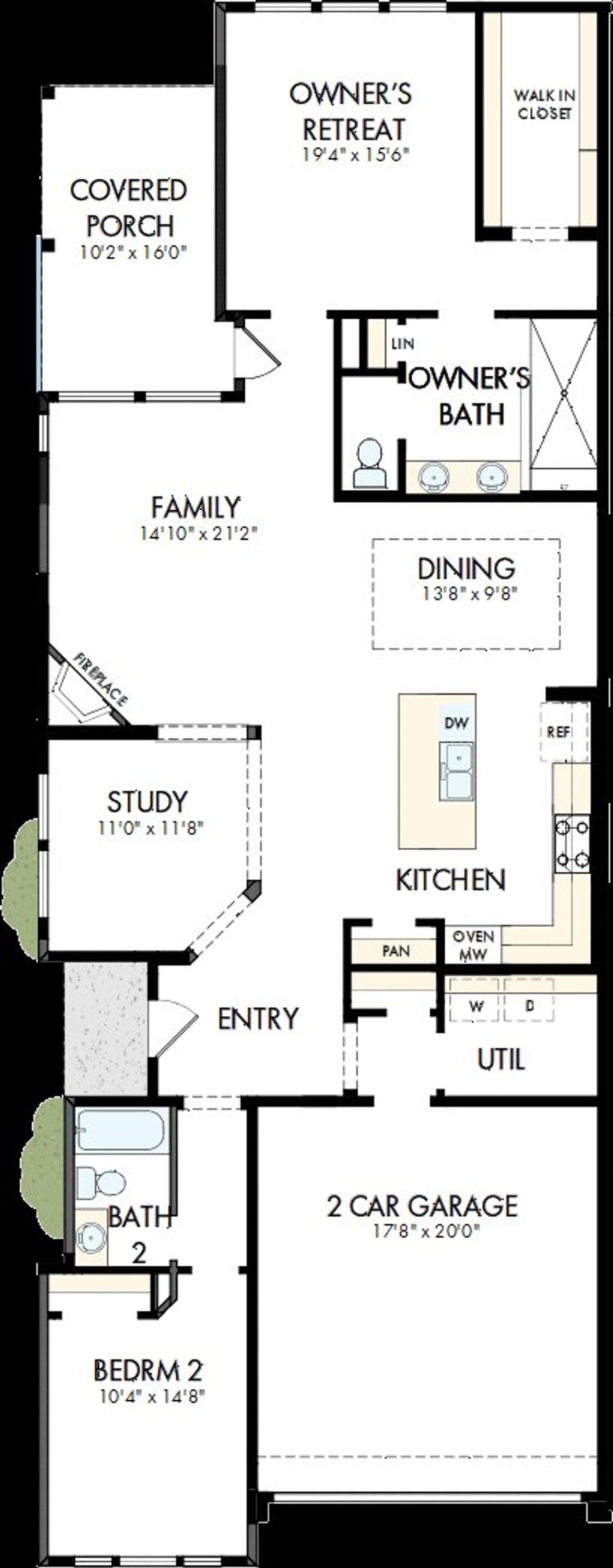 2D floor plan layout of this home in Encore at Chatham Park – Villa Series, Pittsboro, NC (Image 2). 2D floor plan layout of this home in Encore at Chatham Park – Villa Series, Pittsboro, NC (Image 2).