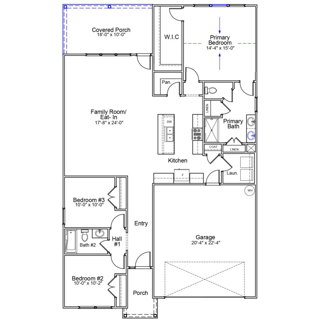 2D floor plan layout of this home in Jordan Grove, Conway, SC (Image 2).