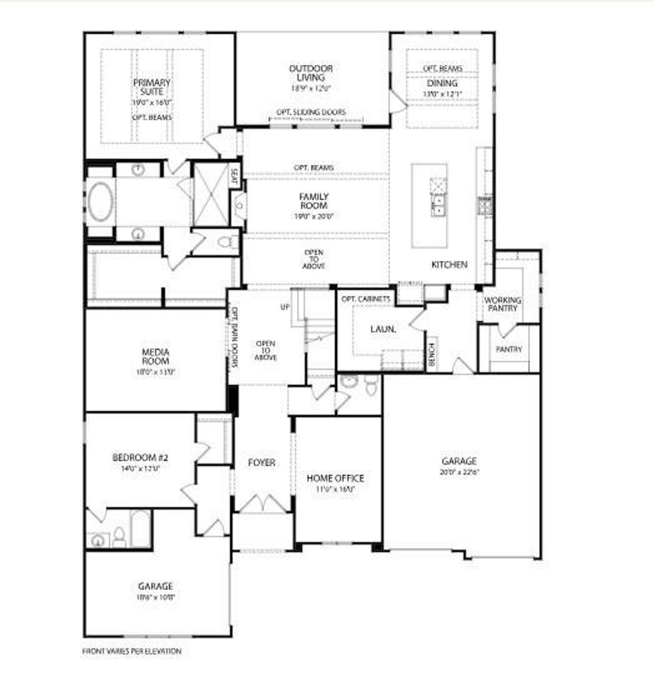 2D floor plan layout of this home in Furst Ranch, Argyle, TX (Image 2).