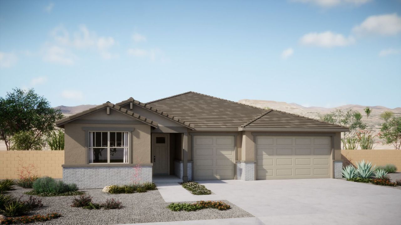 Representative exterior photo of a completed home built from the Auburn by Mattamy Homes in Mountain View Ranch, Vail, AZ (Image 2).