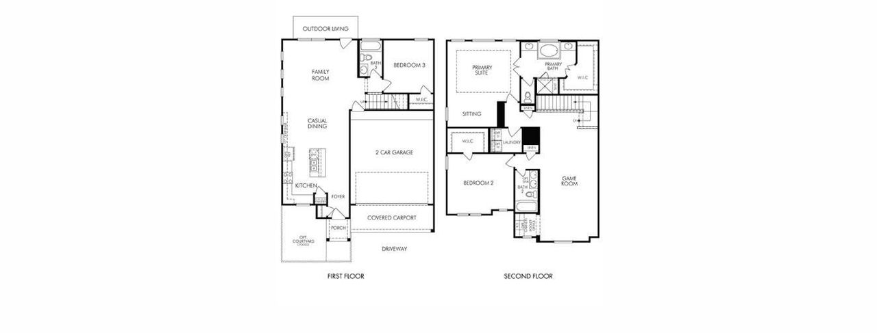 2D floor plan layout of this home in Pinewood Trails - Luxe Series, Atascocita, TX (Image 2). 2D floor plan layout of this home in Pinewood Trails - Luxe Series, Atascocita, TX (Image 2).