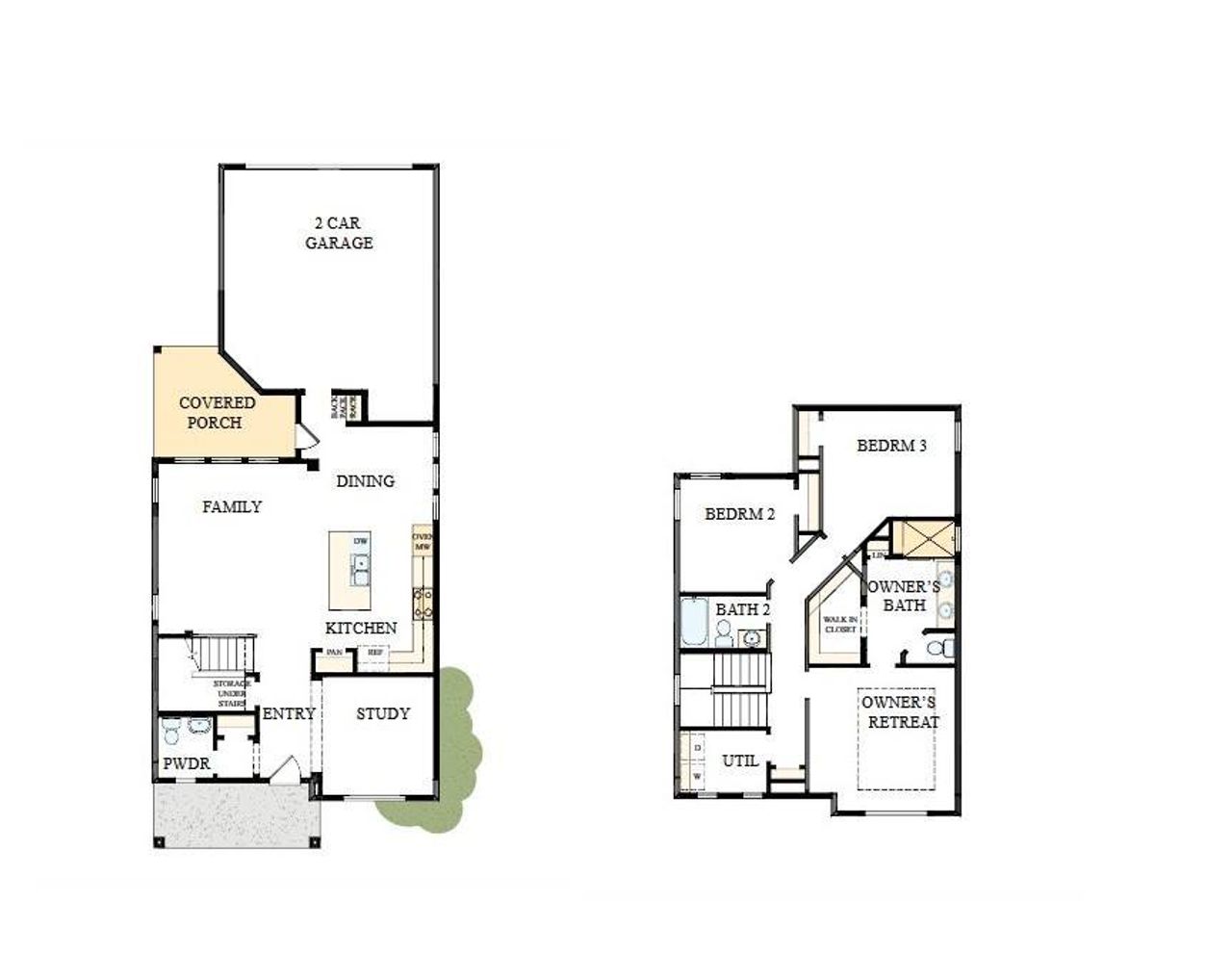 2D floor plan layout of this home in Whitley Preserve – Park Collection, Mint Hill, NC (Image 2).