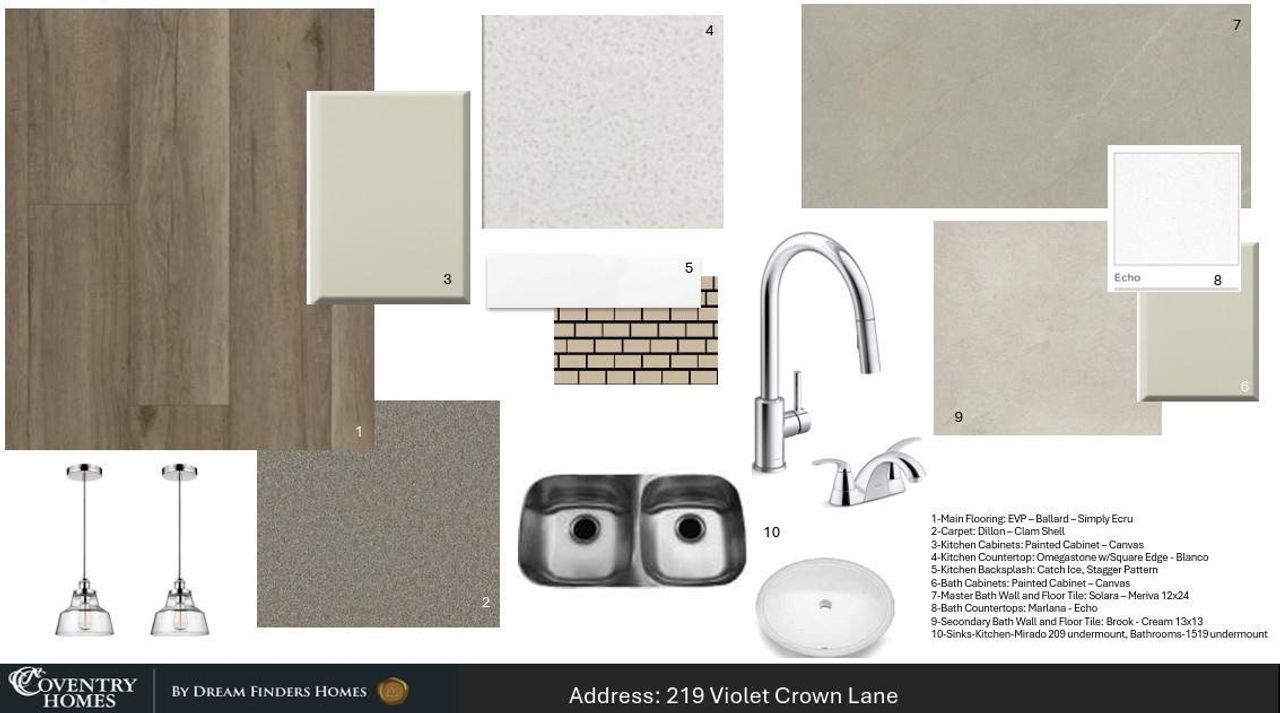 Sample of building materials used in homes in The Trails, New Caney (Image 2).