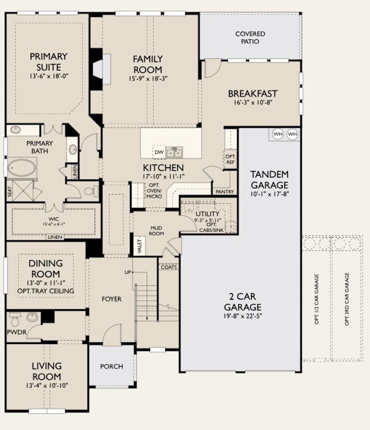 2D floor plan layout for the Lexington by Ashton Woods in Provence 70s, Austin, TX (Image 2).