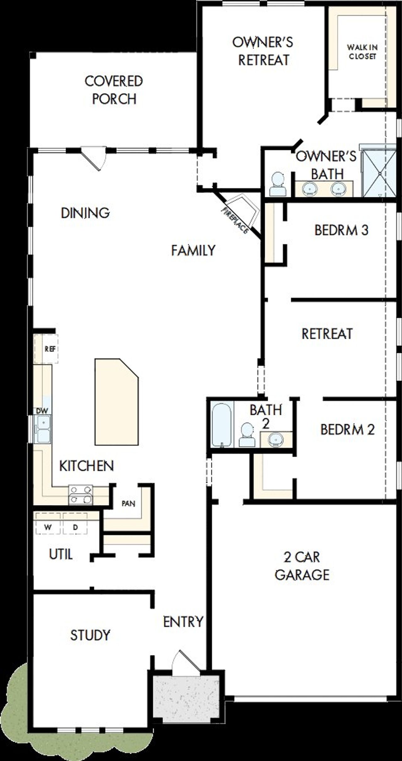 2D floor plan layout of this home in Legacy - Retreat Collection, League City, TX (Image 2).