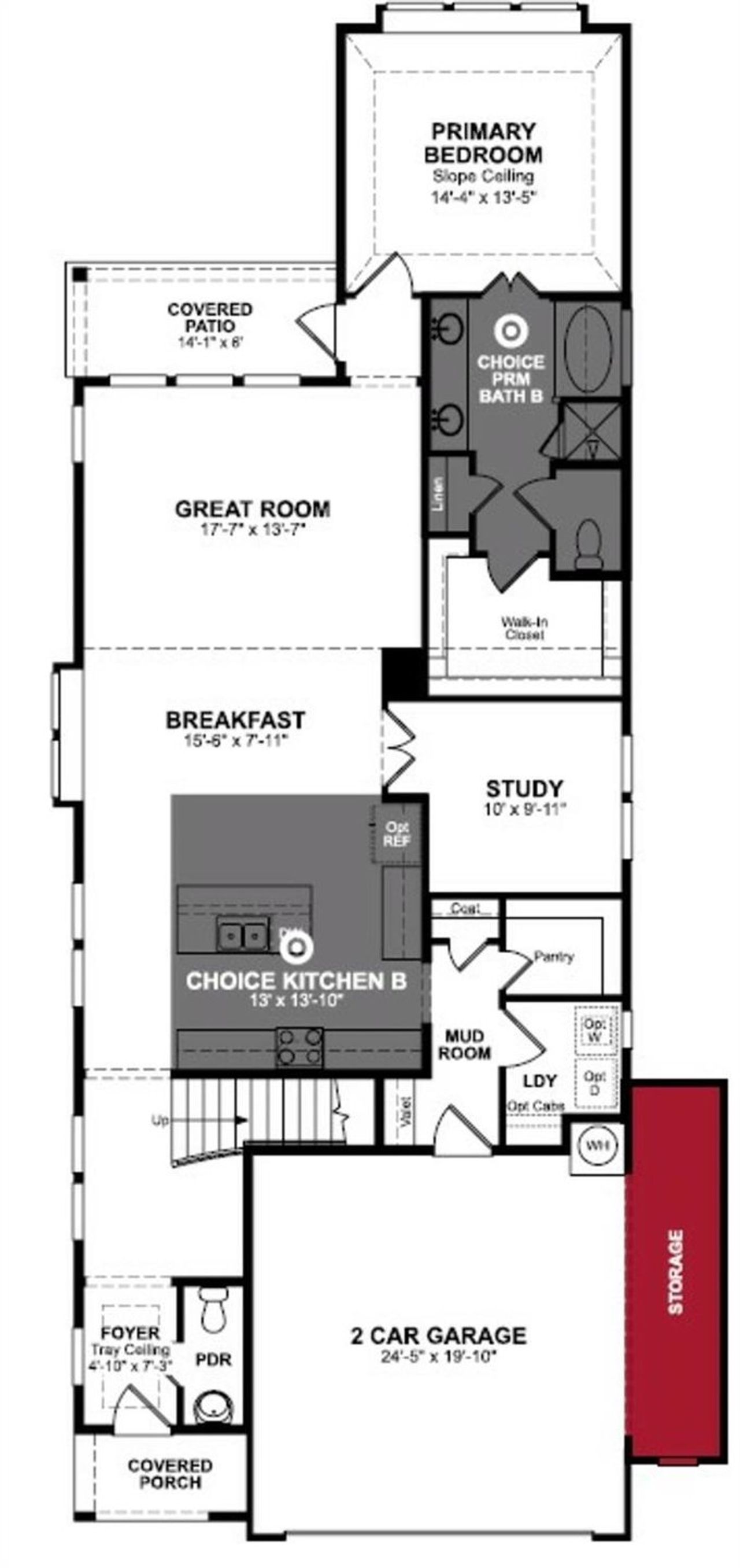 2D floor plan layout of this home in Sunterra, Katy, TX (Image 2).