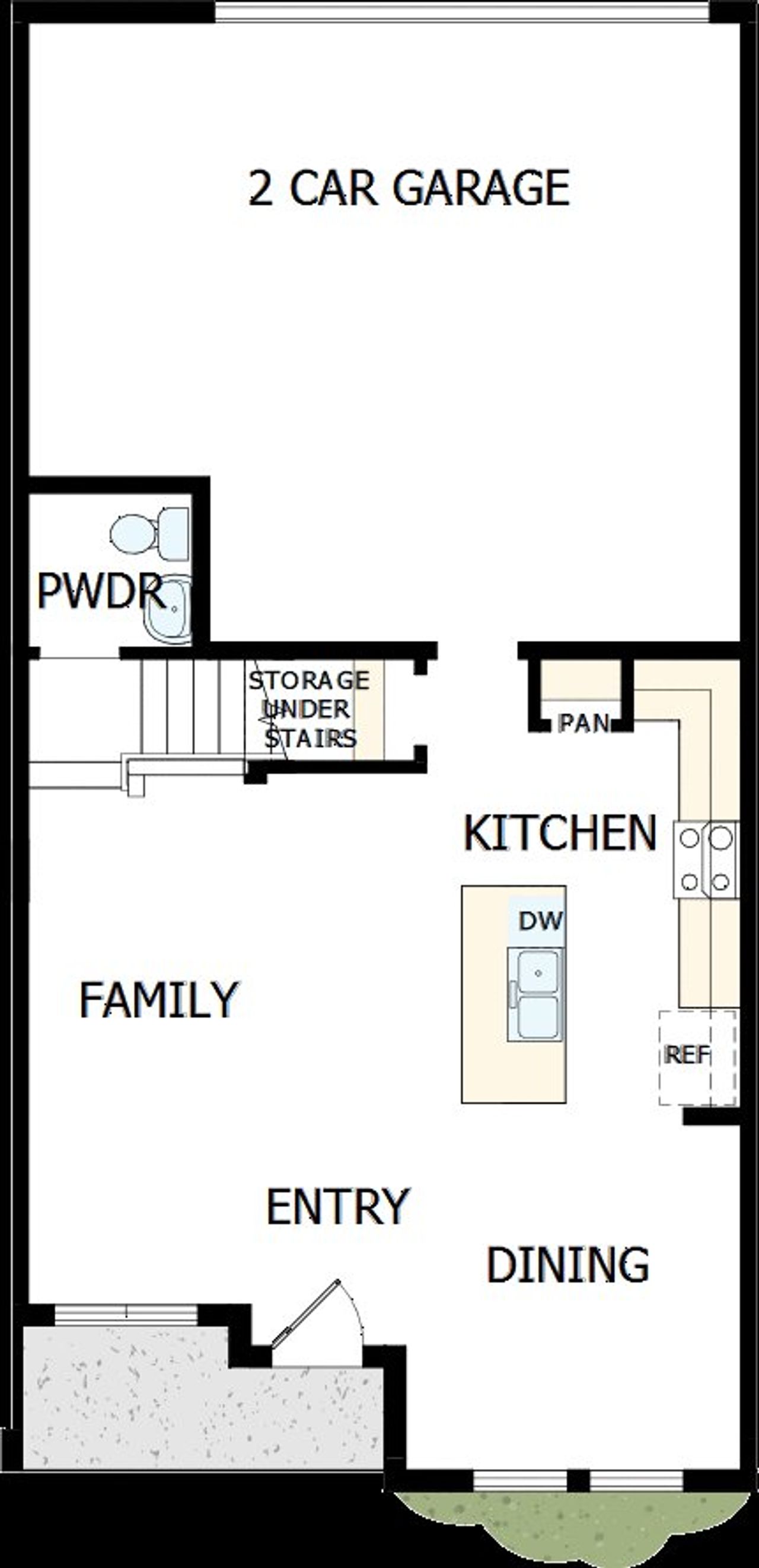2D floor plan layout of this home in Emerald Landing at Waterside at Lakewood Ranch – Towns, Sarasota, FL (Image 2).