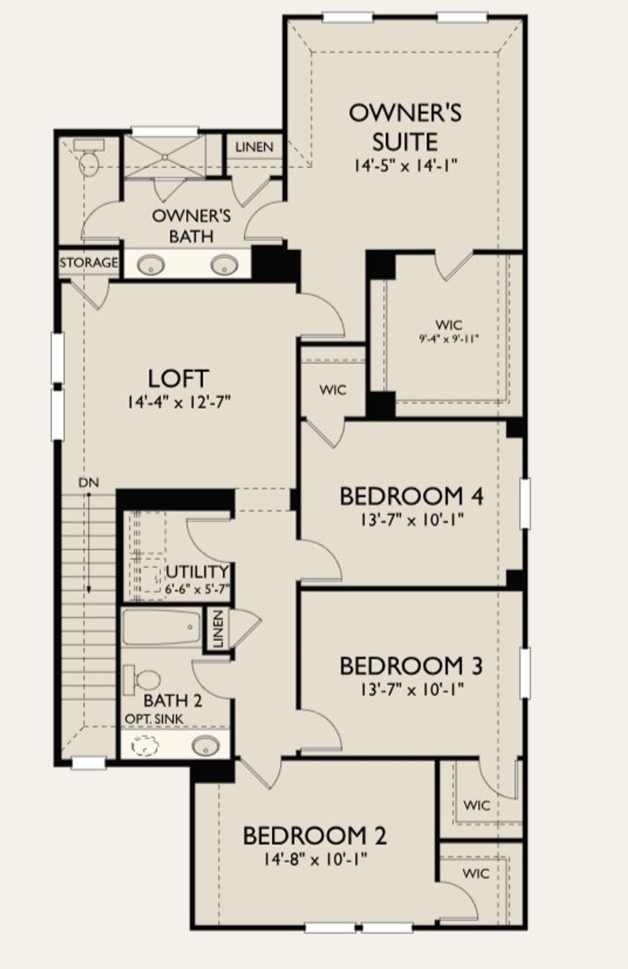 2D floor plan layout for the Conroe by Ashton Woods in Cannon Ranch, Dripping Springs, TX (Image 2).