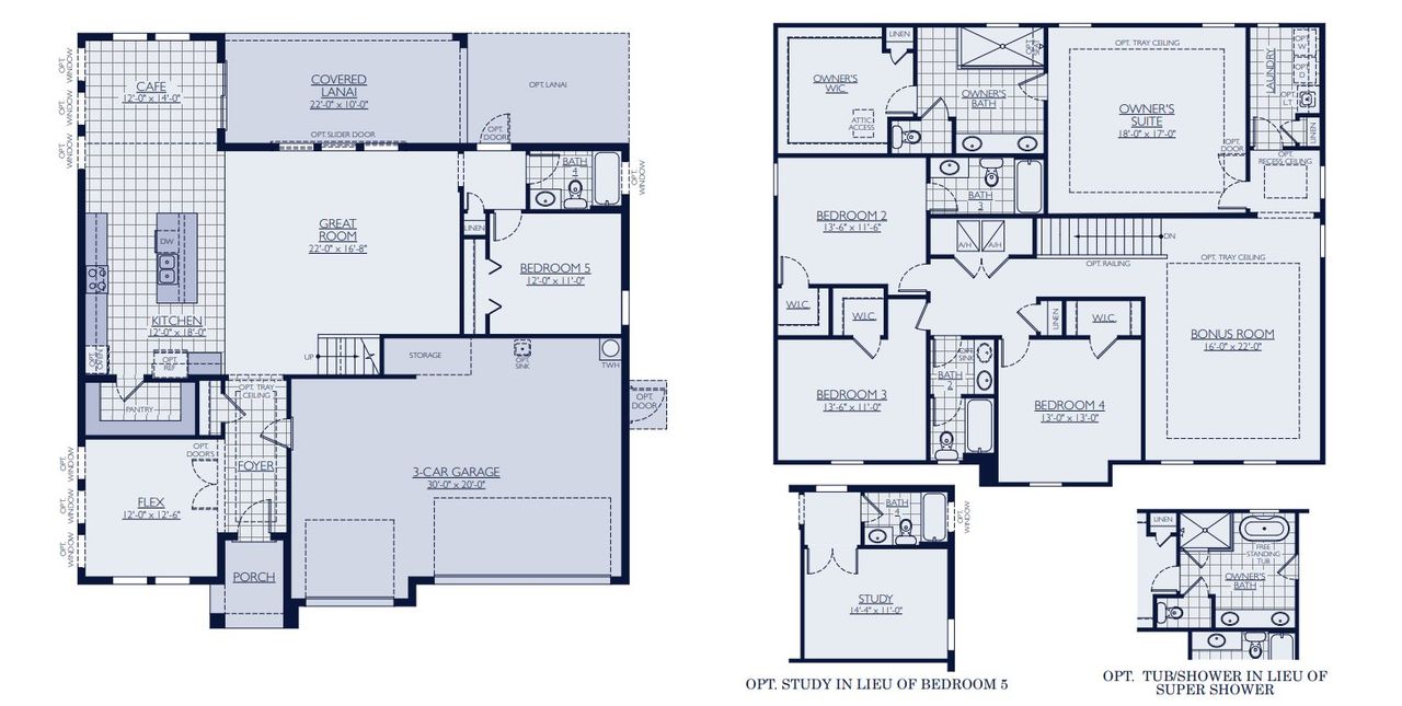 2D floor plan layout of this home in Tamarack at Two Rivers, Zephyrhills, FL (Image 2).