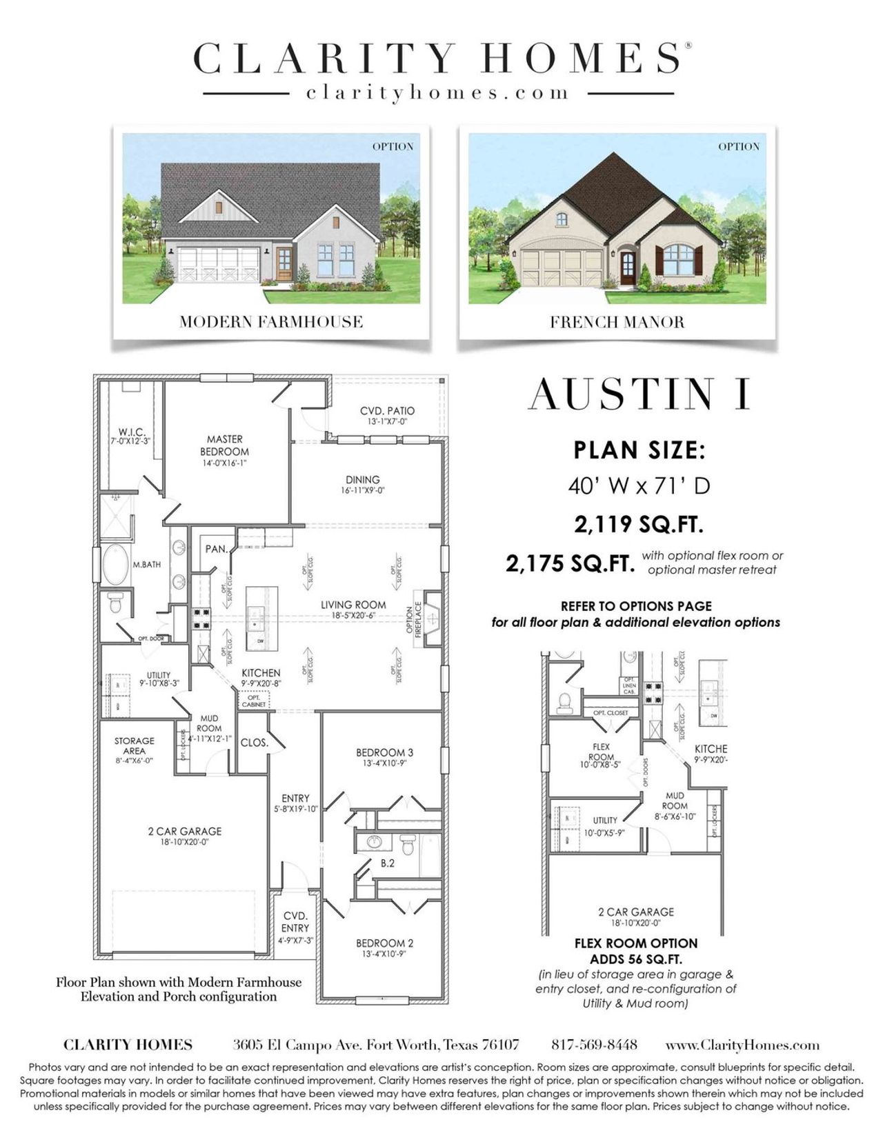 2D floor plan layout for the Austin I by Clarity Homes in Courts of Bonnie Brae, Denton, TX (Image 2). 2D floor plan layout for the Austin I by Clarity Homes in Courts of Bonnie Brae, Denton, TX (Image 2).