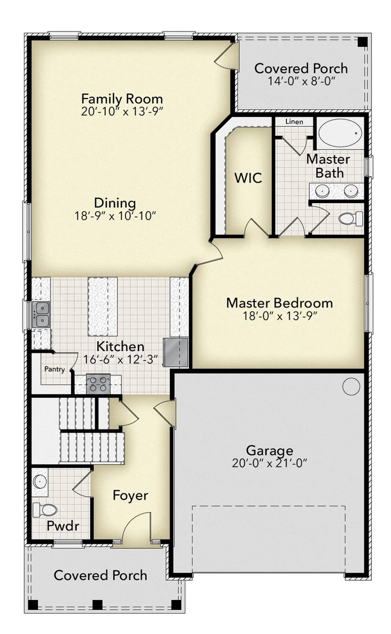 2D floor plan layout of this home in Hidden Pines, Milton, FL (Image 2).