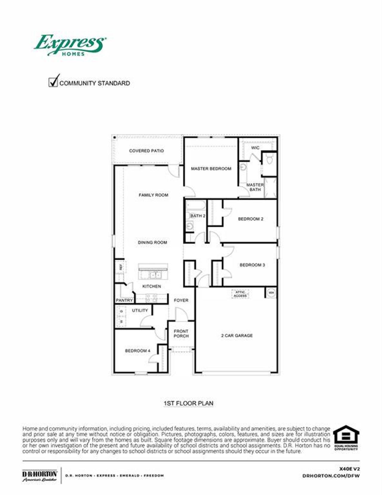 2D floor plan layout of this home in Wildwood, Royse City, TX (Image 2).