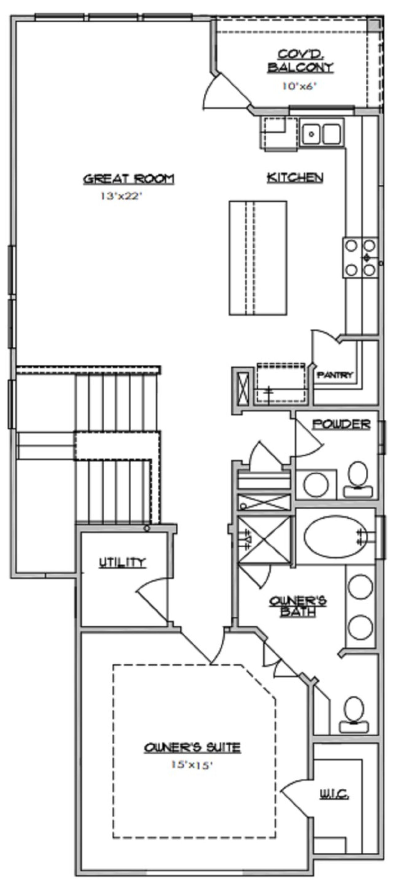 2D floor plan layout of this home in Park Hill Villas, Stafford, TX (Image 2).