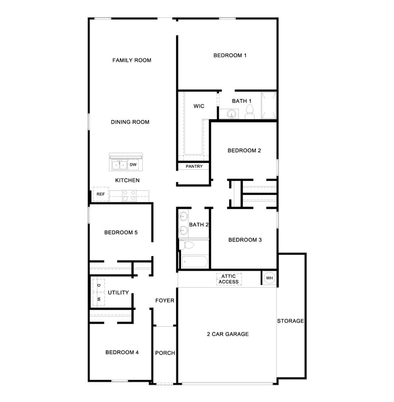 2D floor plan layout of this home in Talavera, Kyle, TX (Image 2). 2D floor plan layout of this home in Talavera, Kyle, TX (Image 2).