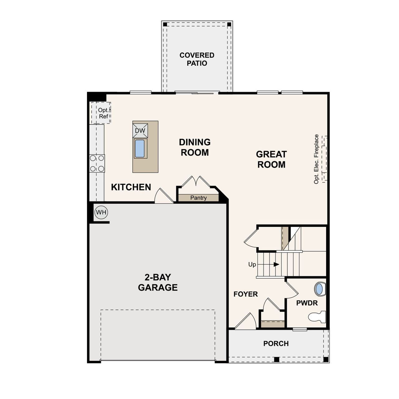 2D floor plan layout of this home in Canebrake at Hickory Hills, Old Hickory, TN (Image 2).