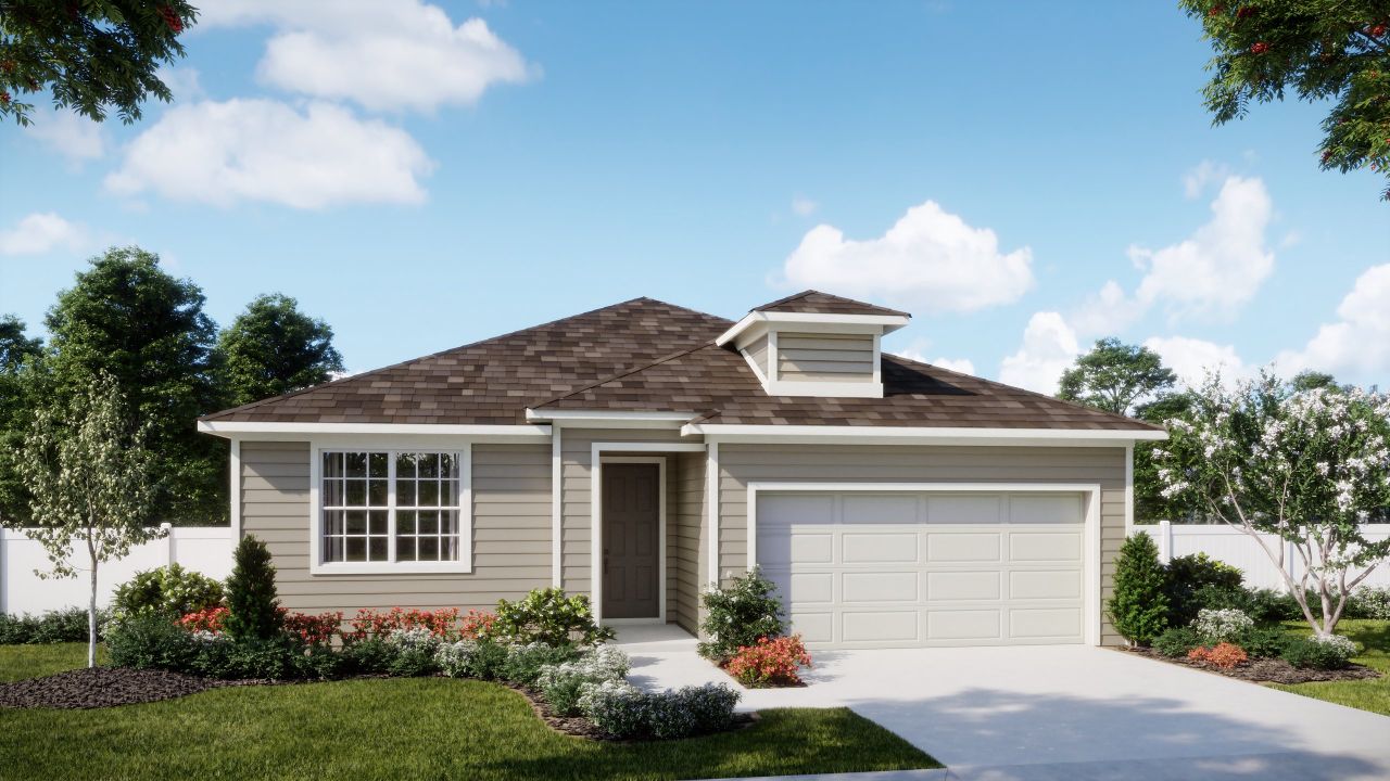 Representative exterior photo of a completed home built from the Dune by Risewell Homes in Marion Ridge, Haines City, FL (Image 2).