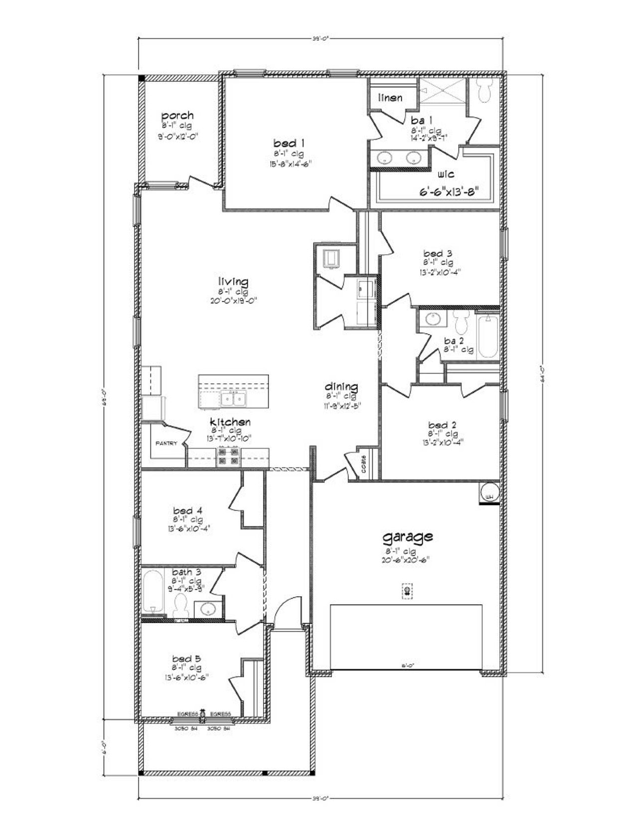 2D floor plan layout for the The Creekside by D.R. Horton in Liberty, Panama City, FL (Image 2). 2D floor plan layout for the The Creekside by D.R. Horton in Liberty, Panama City, FL (Image 2).