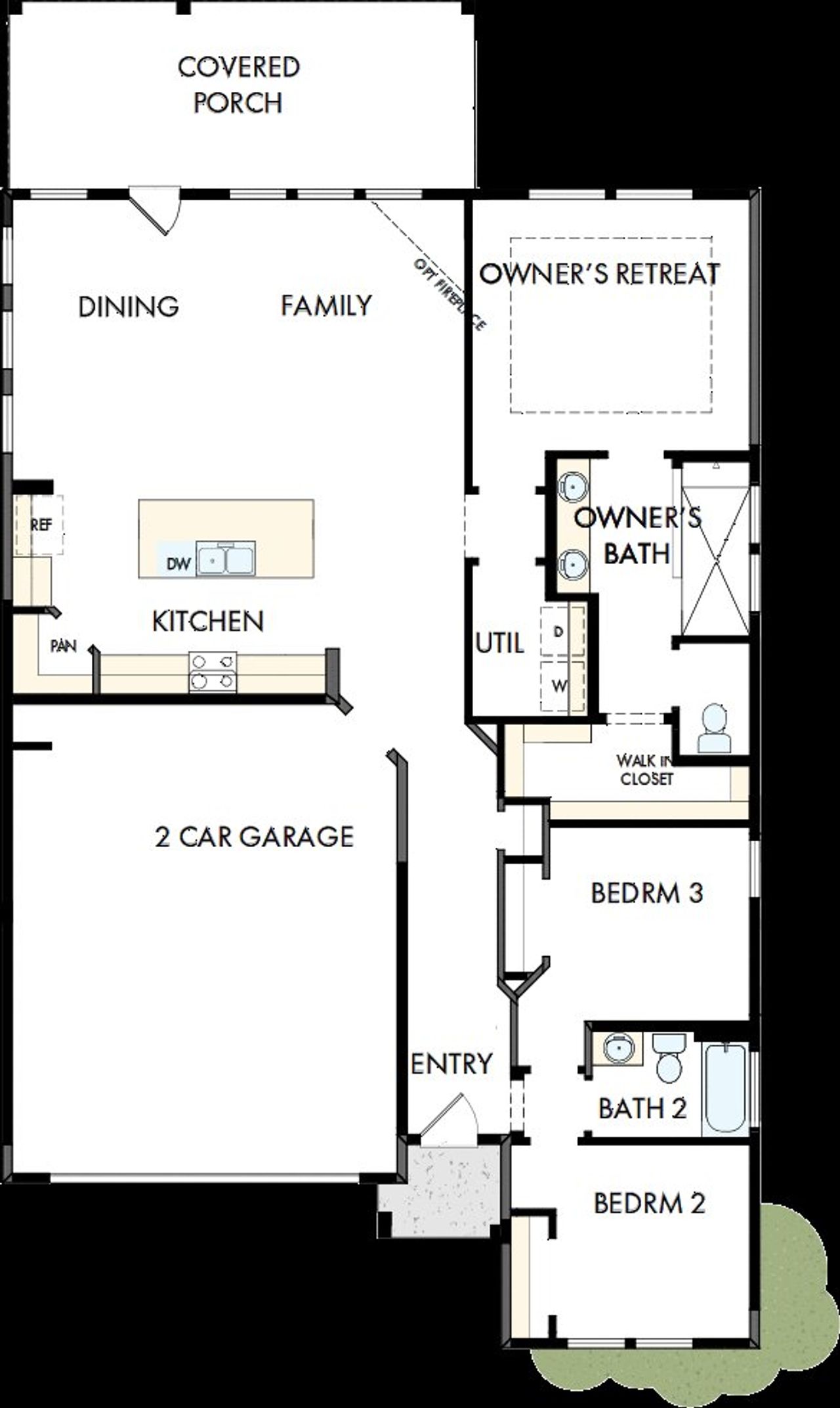 2D floor plan layout of this home in Crescent Pointe at Great Sky, Canton, GA (Image 2).