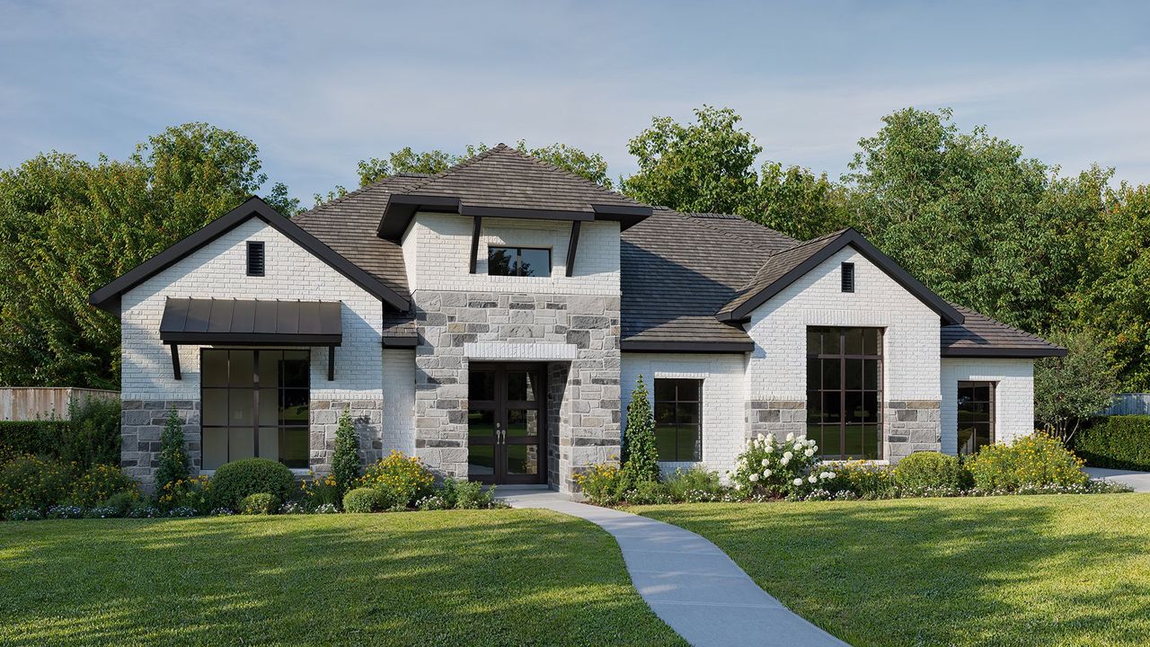 Representative exterior photo of a completed home built from the 3274A by Perry Homes in Vintage Oaks, New Braunfels, TX (Image 2). Representative exterior photo of a completed home built from the 3274A by Perry Homes in Vintage Oaks, New Braunfels, TX (Image 2).