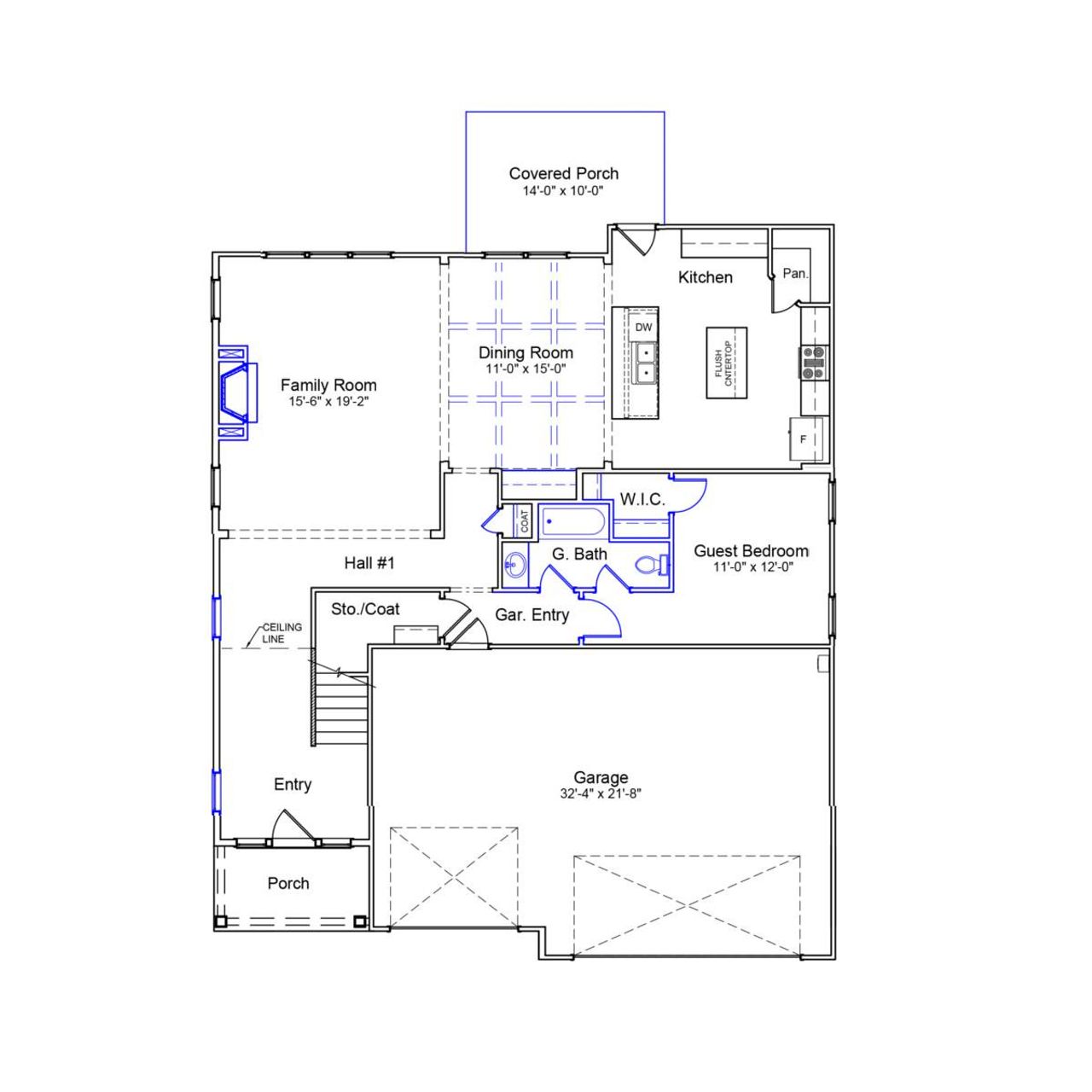 2D floor plan layout of this home in Grand Park, Leland, NC (Image 2).
