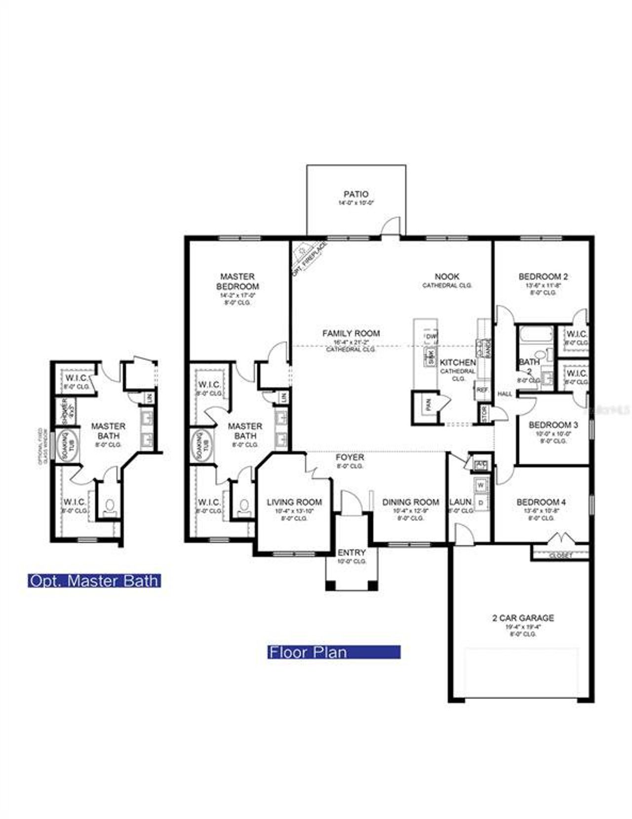 2D floor plan layout of this home in Royal Highlands, Weeki Wachee, FL (Image 2).