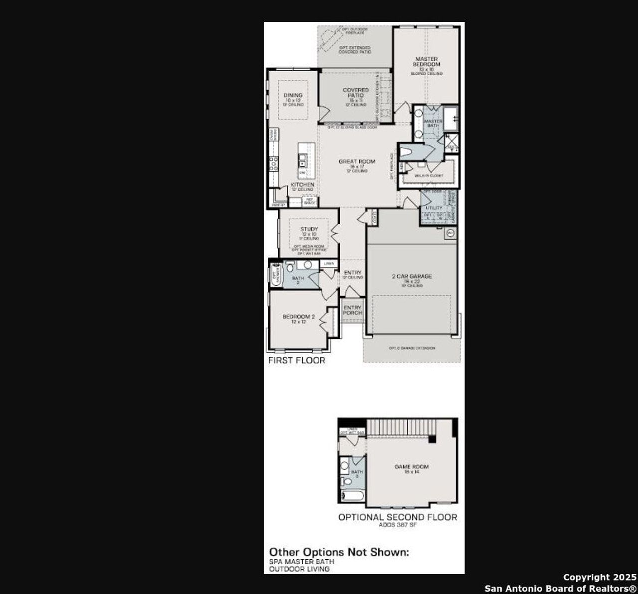 2D floor plan layout of this home in Davis Ranch, San Antonio, TX (Image 2).