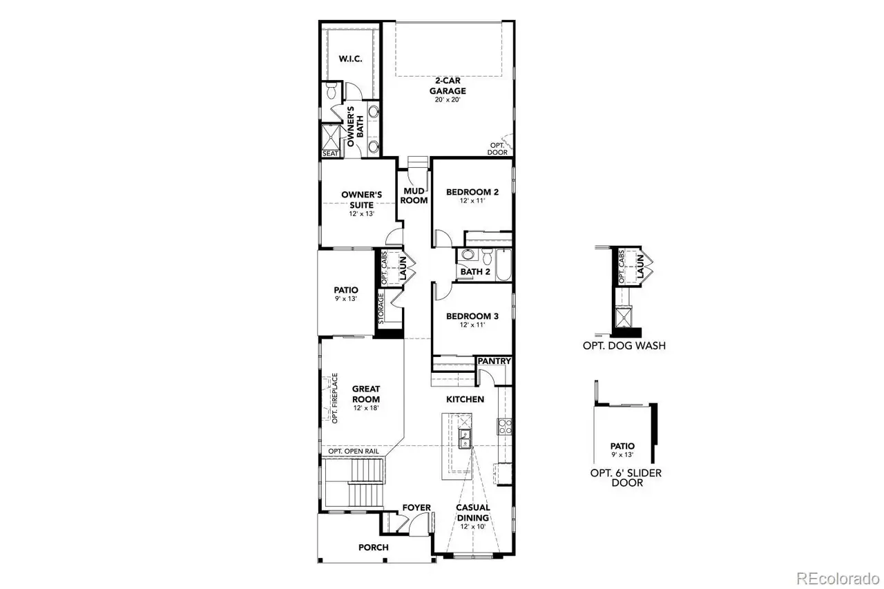 2D floor plan layout of this home in Dillon Pointe - City, Broomfield, CO (Image 2).