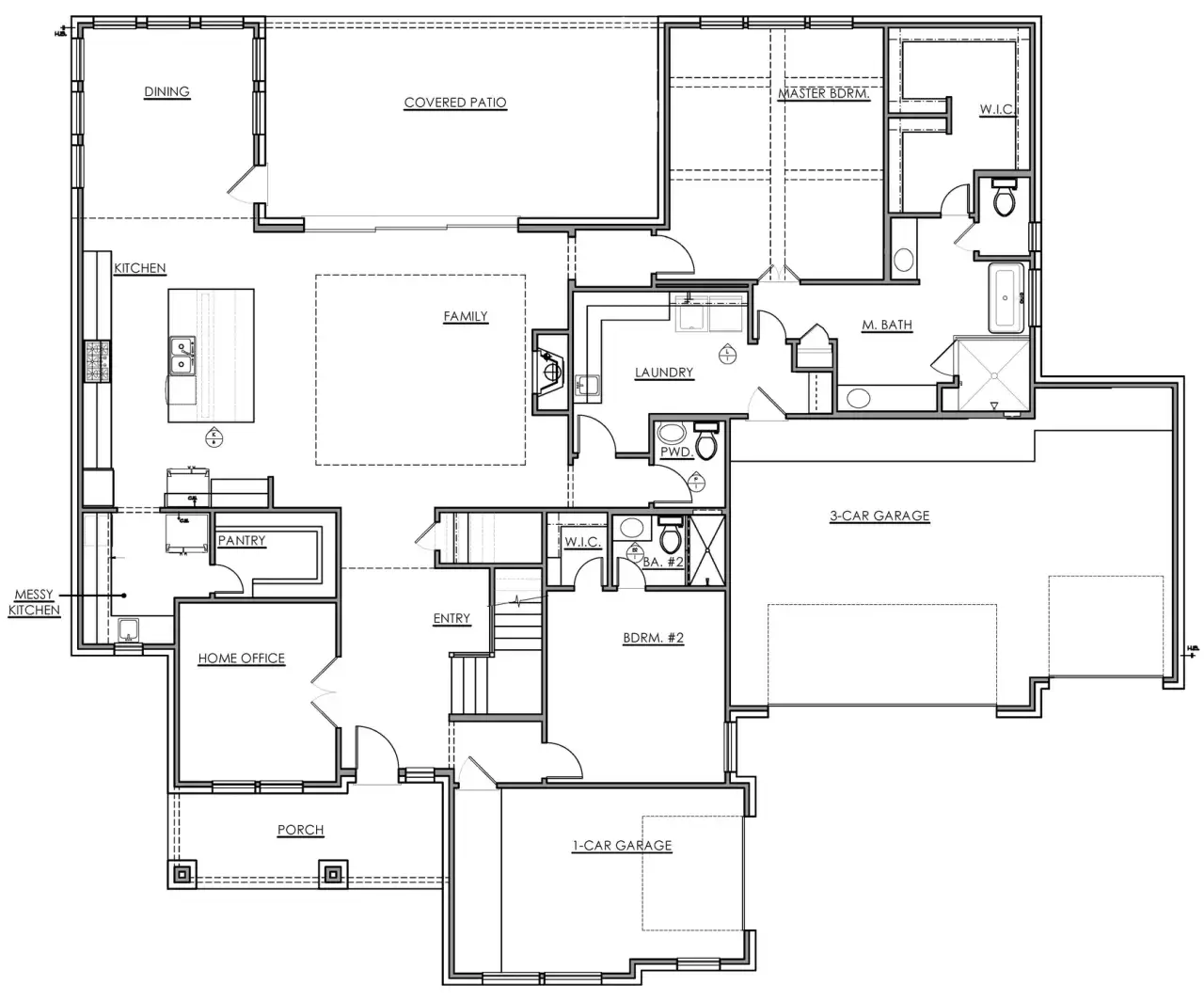 2D floor plan layout for the Denver by Scott Felder Homes in Leander Estates, Leander, TX (Image 2).