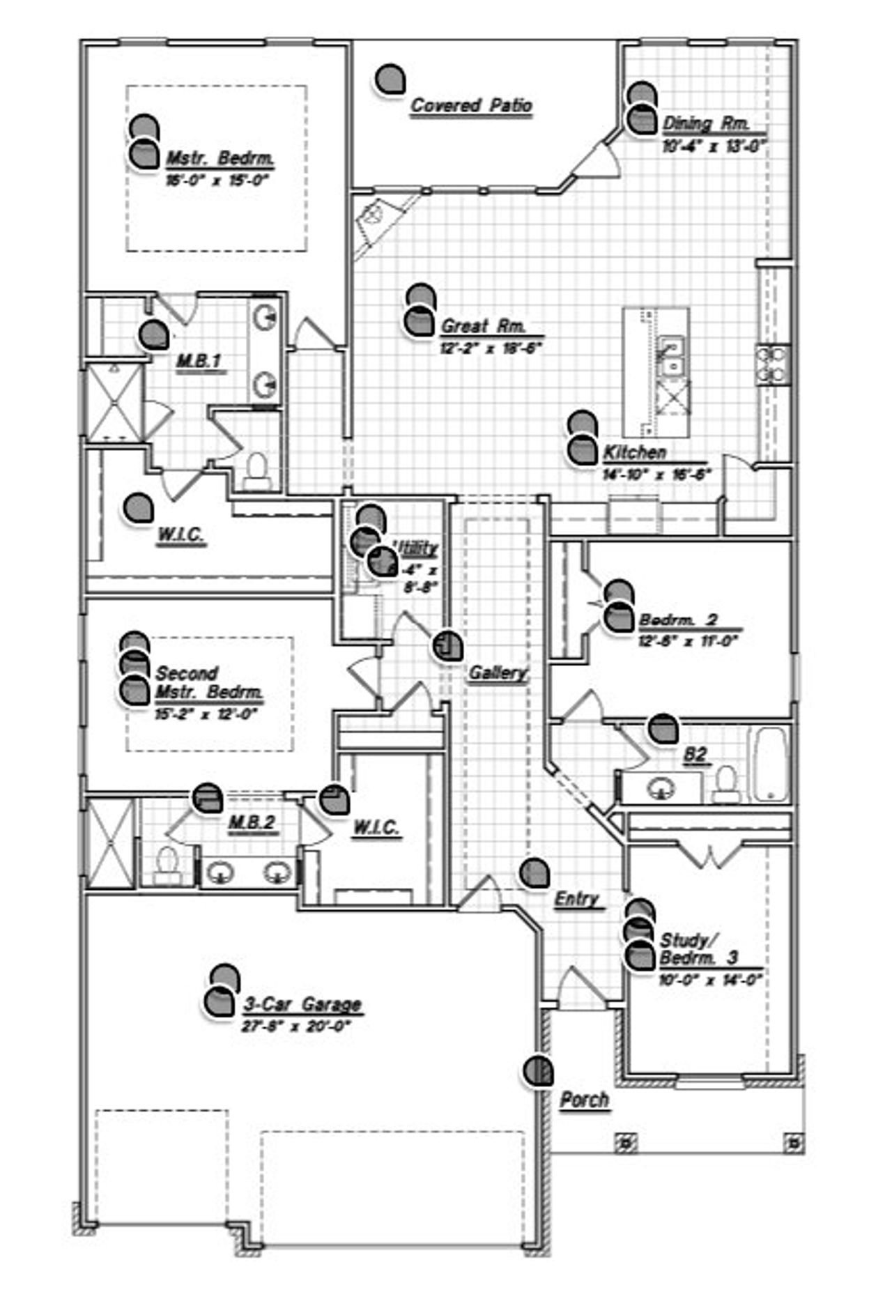2D floor plan layout for the 65’s Joshua by Bellaire Homes in The Parklands, Schertz, TX (Image 2). 2D floor plan layout for the 65’s Joshua by Bellaire Homes in The Parklands, Schertz, TX (Image 2).