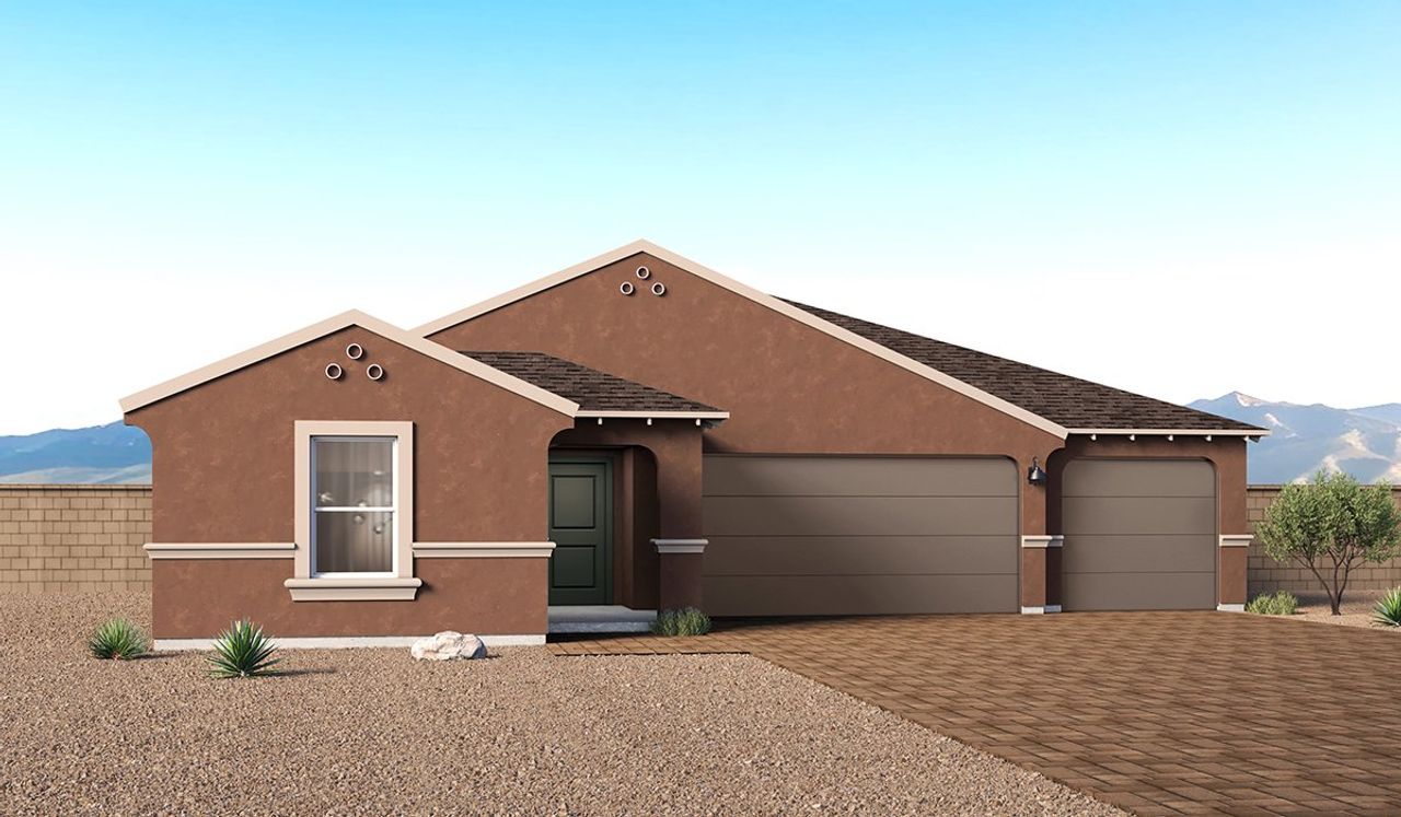 Representative exterior photo of a completed home built from the Cholla - Traditions - A50C by D.R. Horton in Sycamore Vista, Vail, AZ (Image 2).