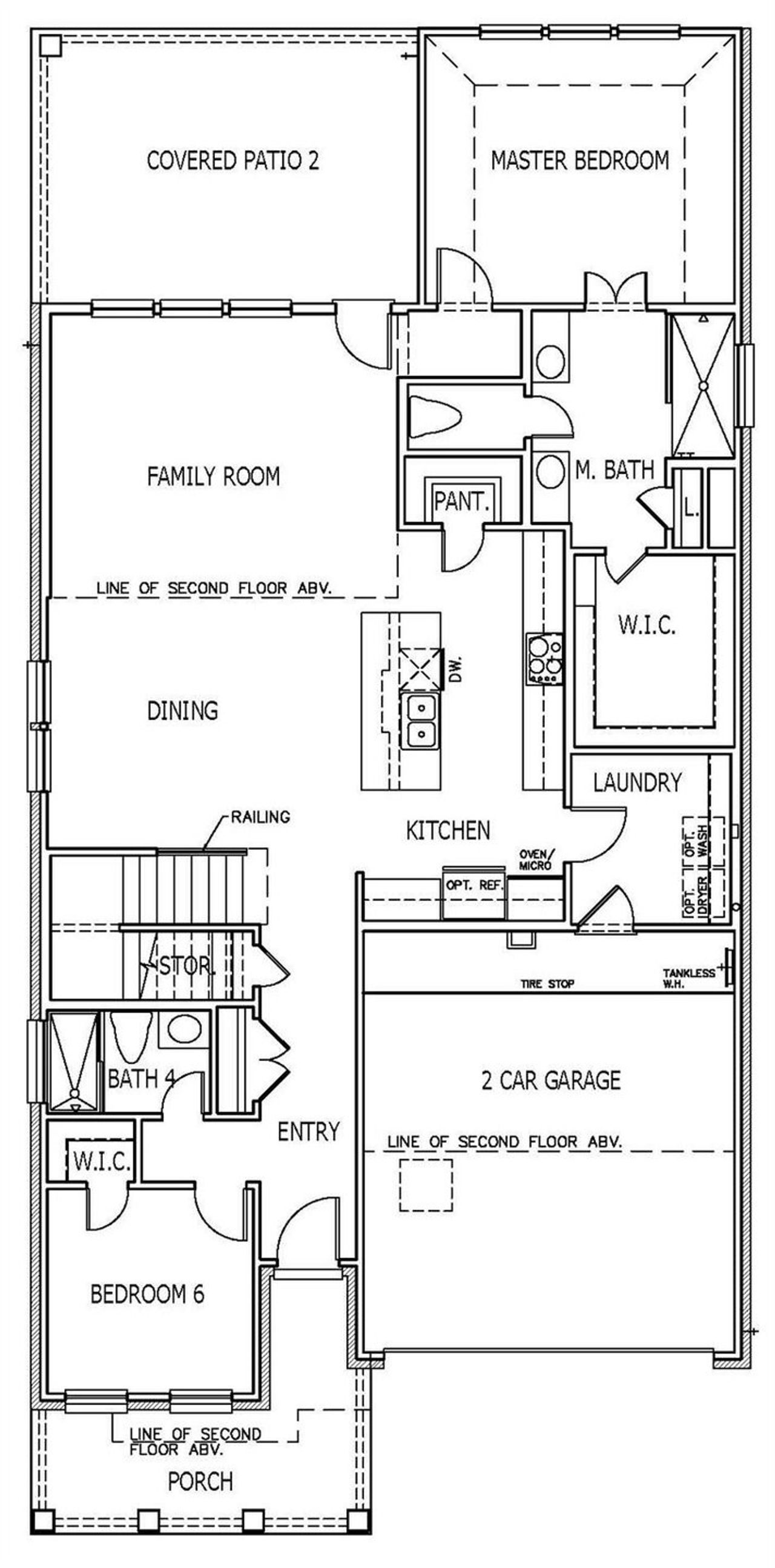 2D floor plan layout of this home in Santa Rita Ranch, Liberty Hill, TX (Image 2).