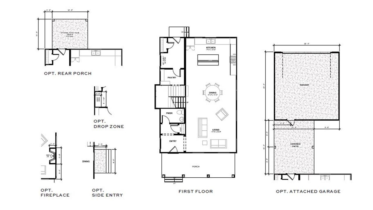 2D floor plan layout for the Awake by New Leaf Builders in Vineyard Lakes, Johns Island, SC (Image 2).