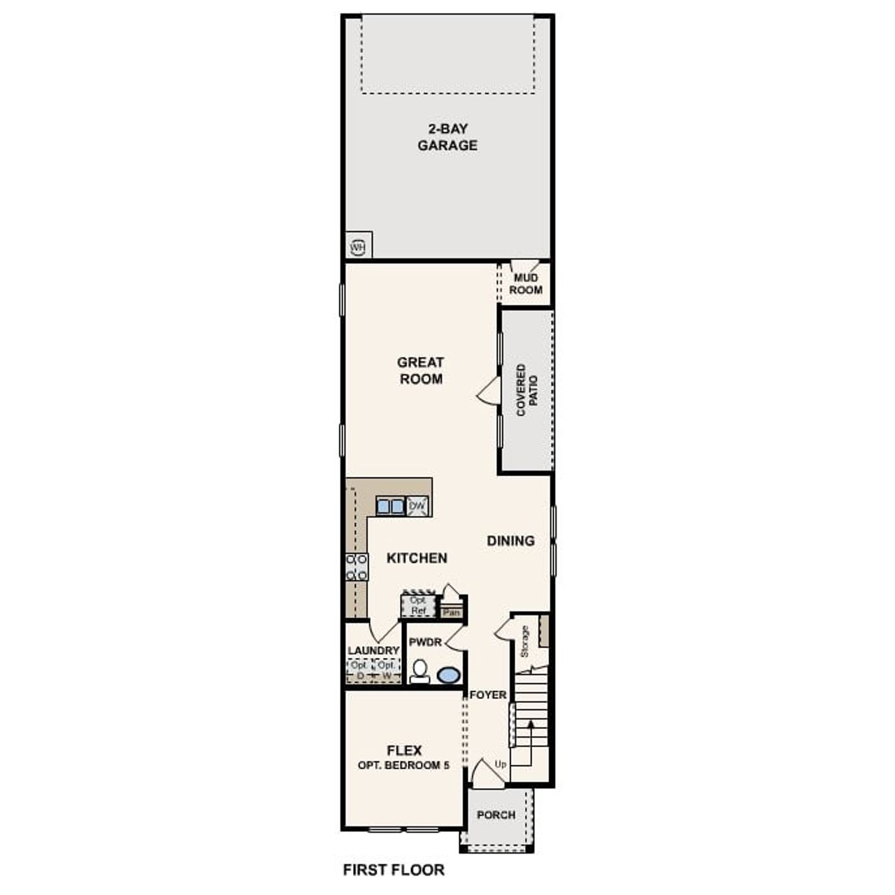 2D floor plan layout for the San Saba II by Century Communities in Avery Centre, Round Rock, TX (Image 2).
