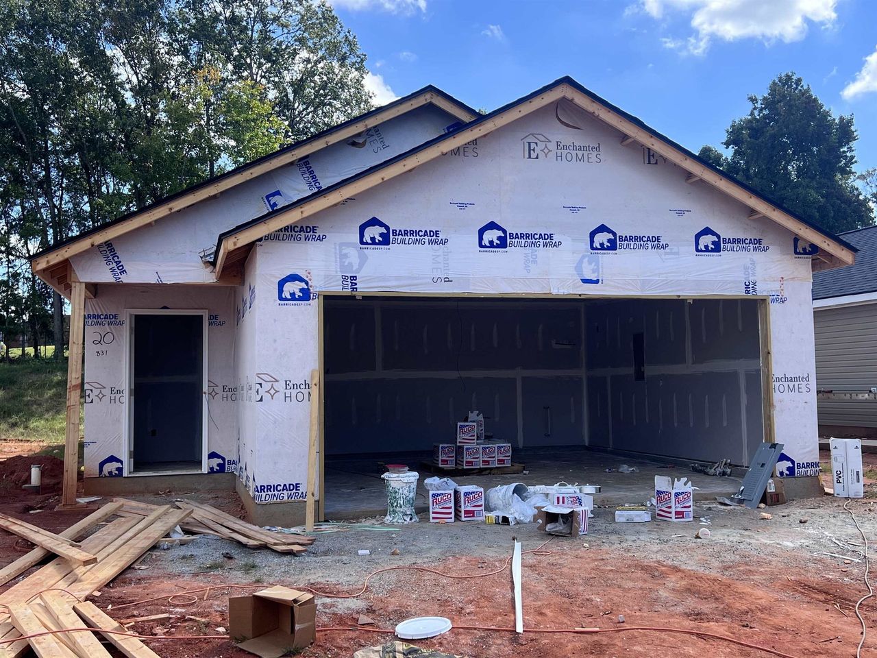 In-progress construction of a new home in Arcadia Village, Arcadia, SC (Image 2).
