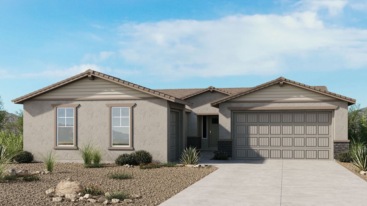 Representative exterior photo of a completed home built from the Cascade by Taylor Morrison in Ladera Trails, Peoria, AZ (Image 2).