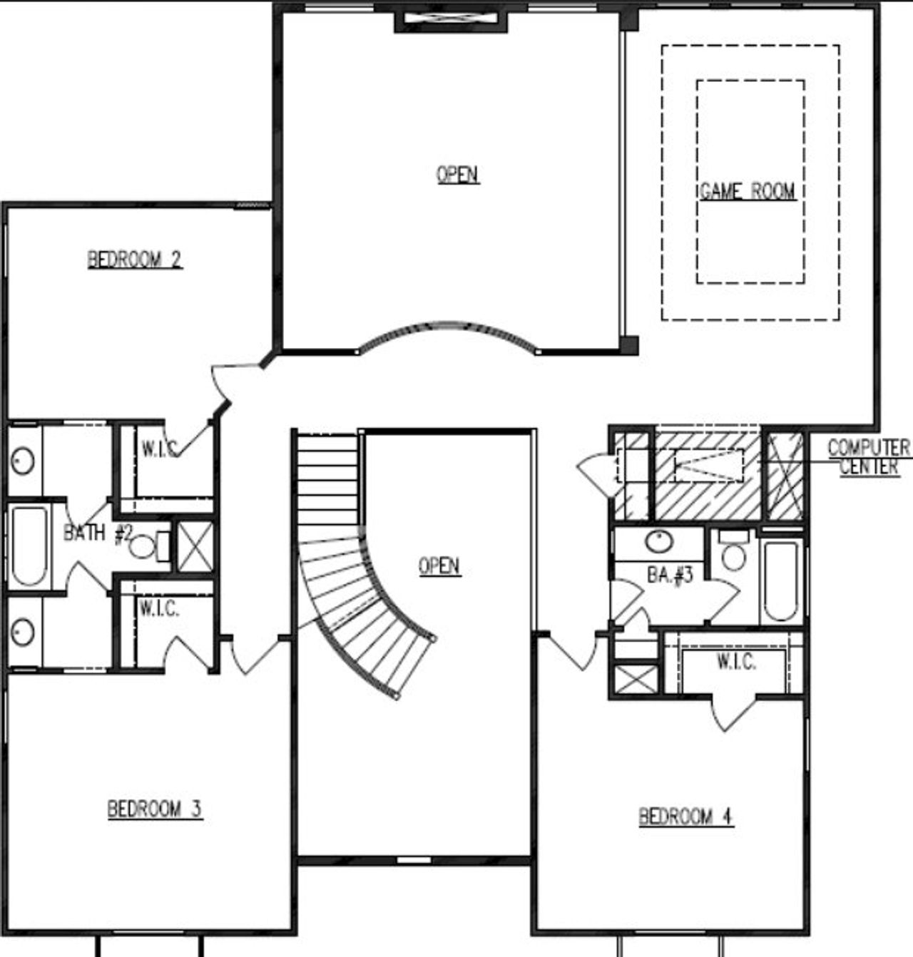 2D floor plan layout for the Plan 4408 by Texas Homes in The Timbers, La Vernia, TX (Image 2).