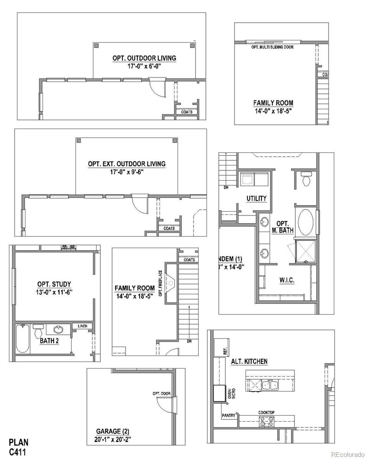 2D floor plan layout of this home in Sterling Ranch Homestead 80s, Colorado Springs, CO (Image 2).